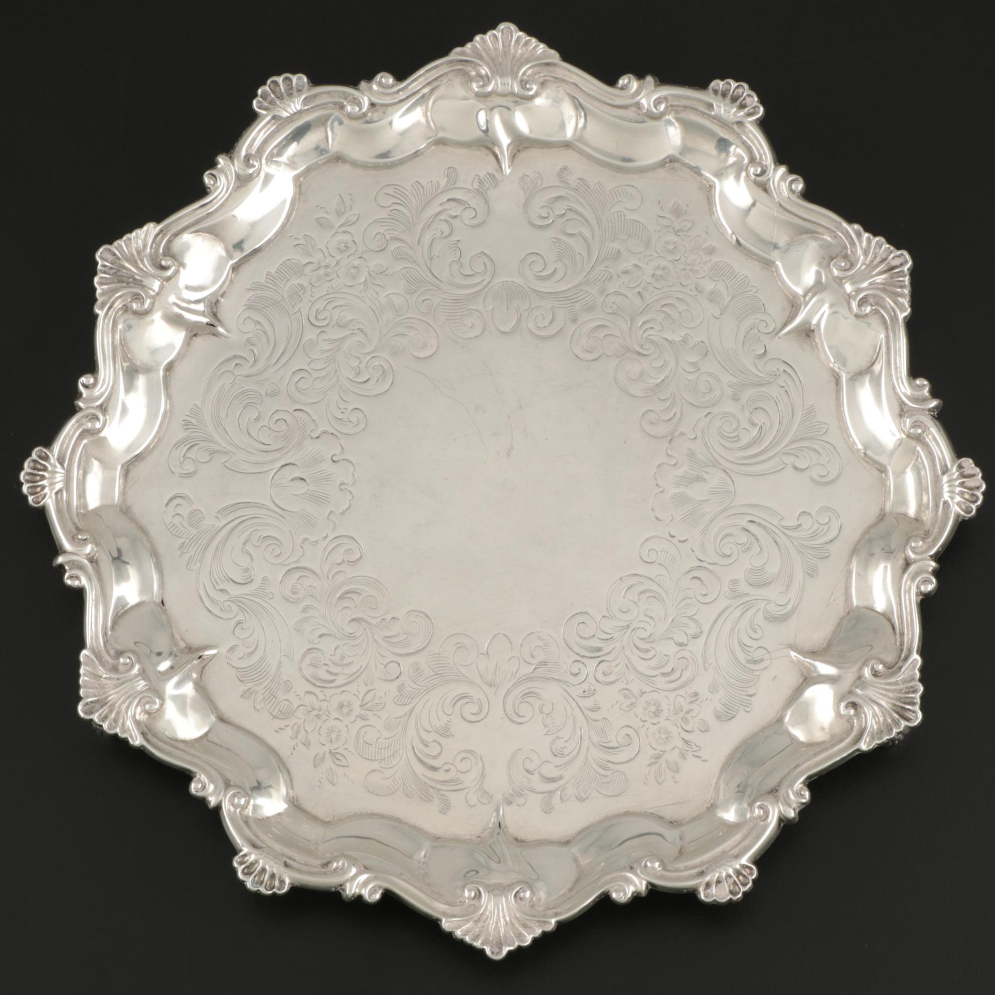 Daniel and Charles Houle Chased Sterling Silver Salver, 1851