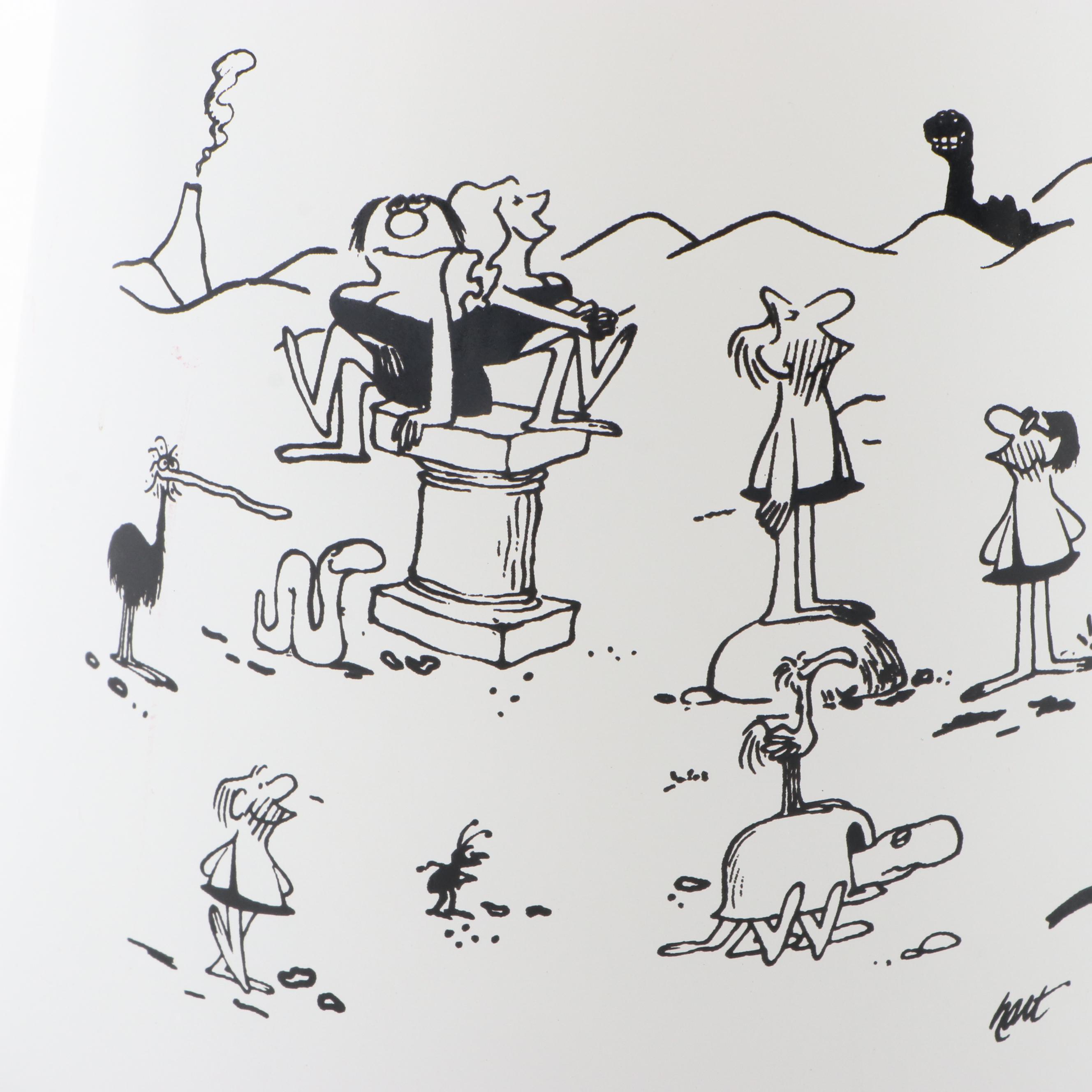 Johnny Hart "B.C." Comic Strip Themed Barware and Dinnerware