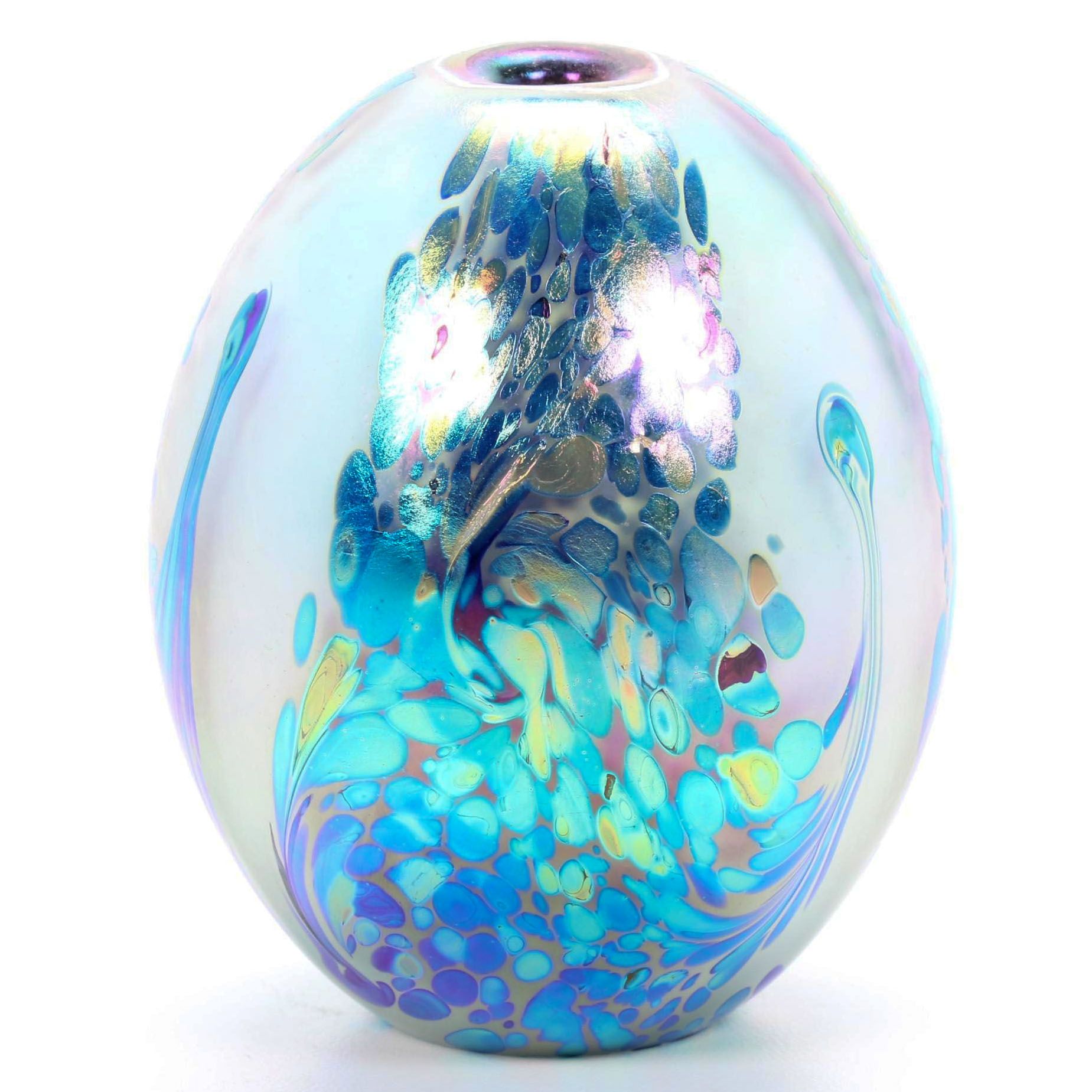 Robert Eickholt Handblown "Fireworks" Art Glass Bud Vase