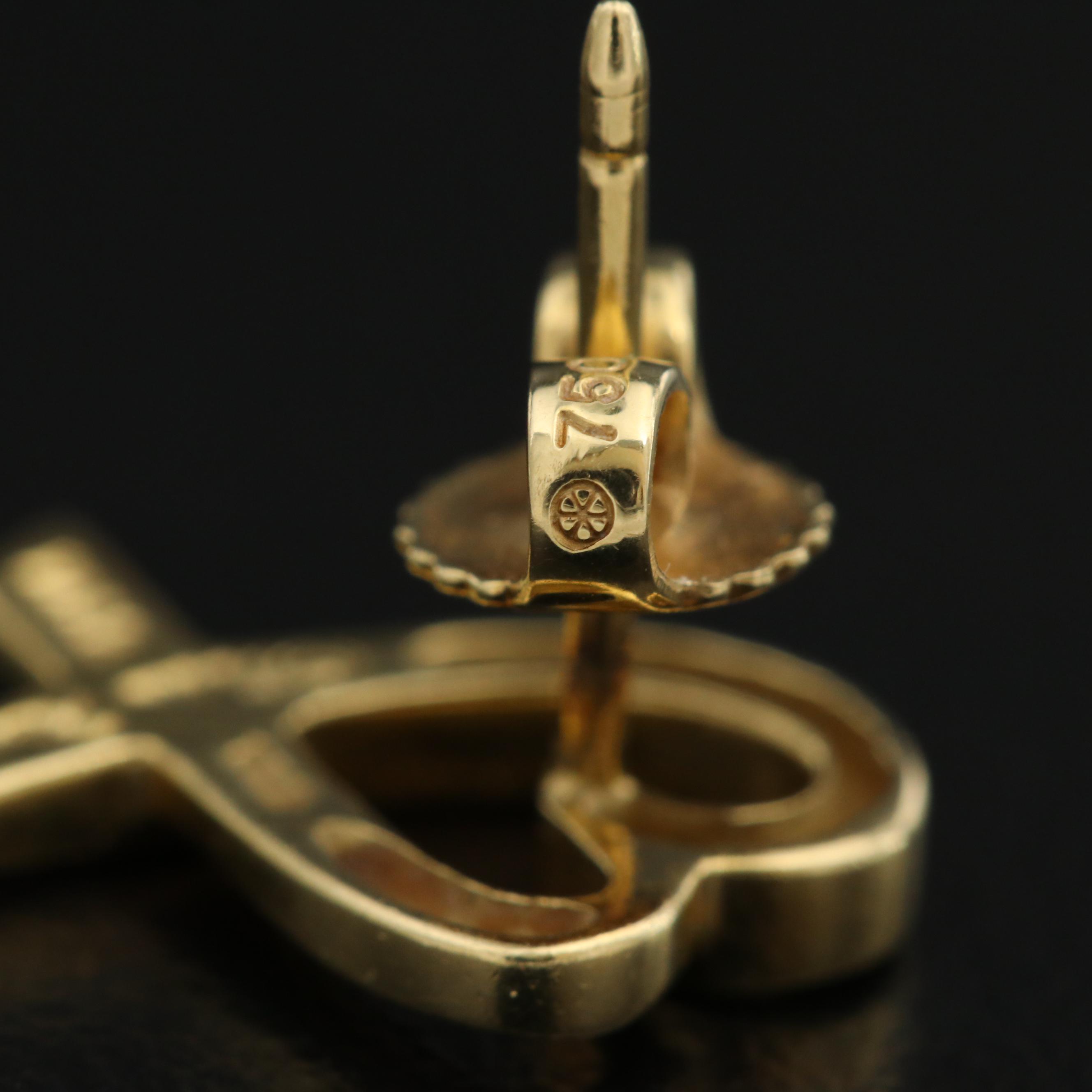 Paloma Picasso for Tiffany & Co. "Loving Heart" 18K Earrings with Pouch