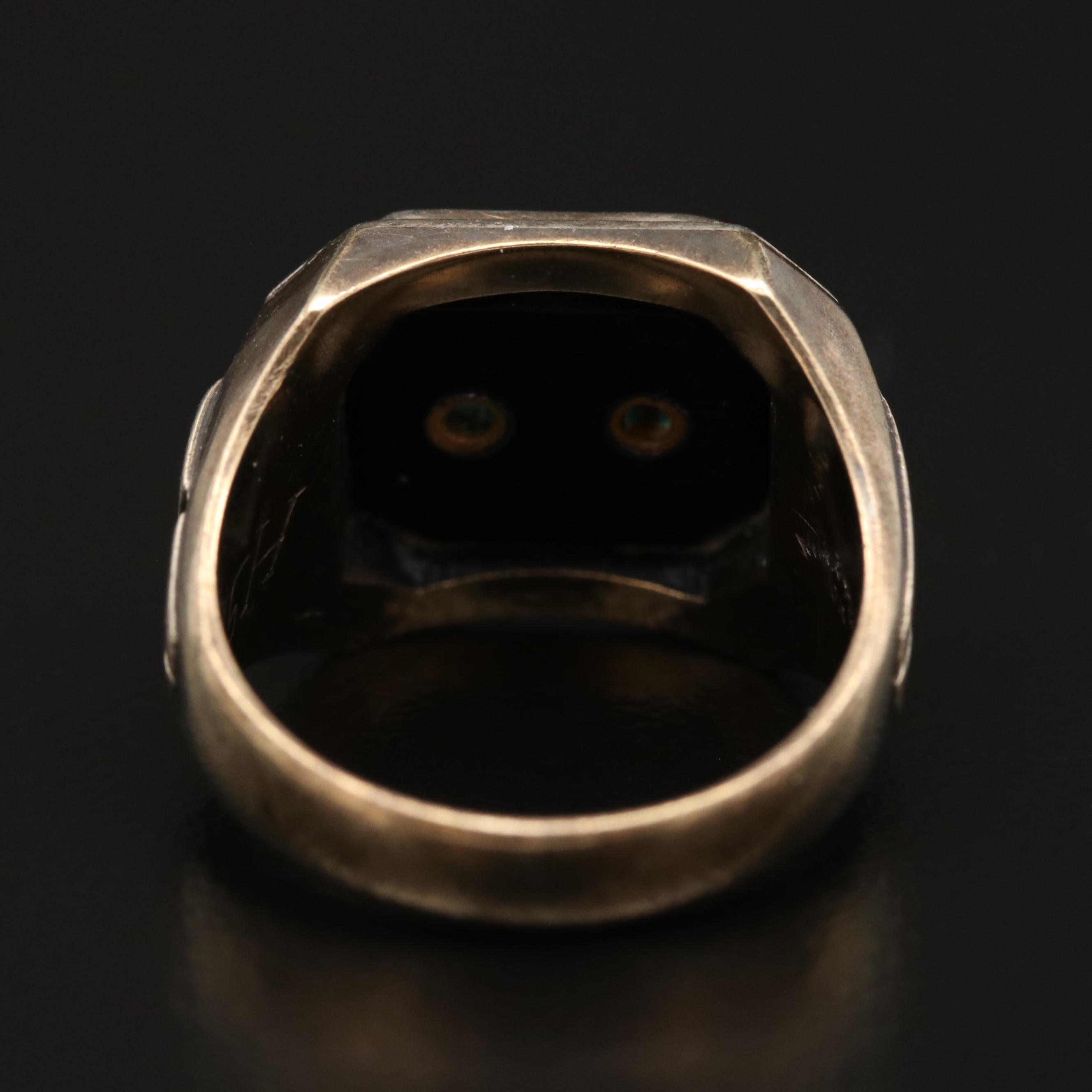 Circa 1932 10K Black Onyx Caduceus Class Ring