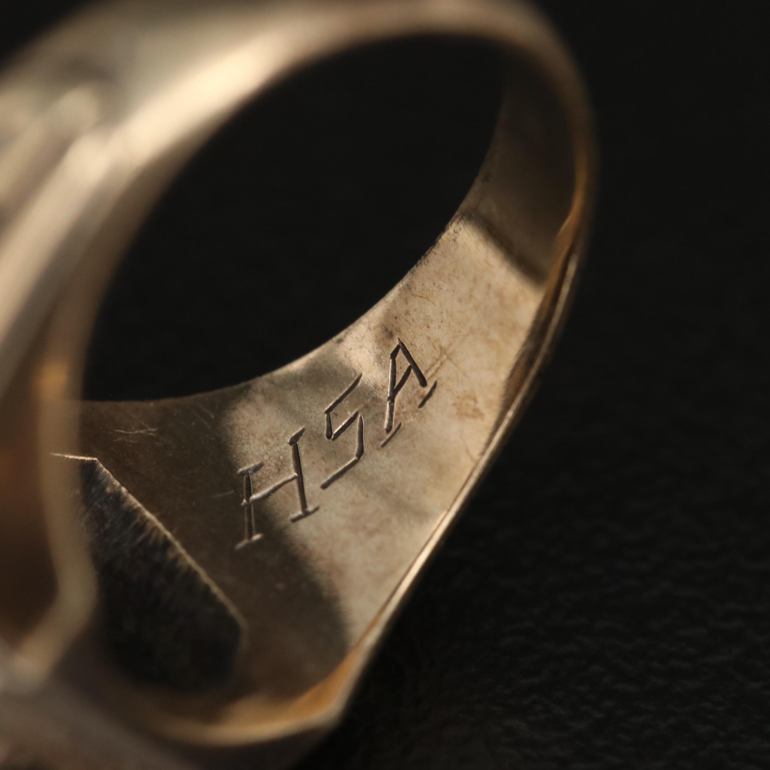 Circa 1932 10K Black Onyx Caduceus Class Ring