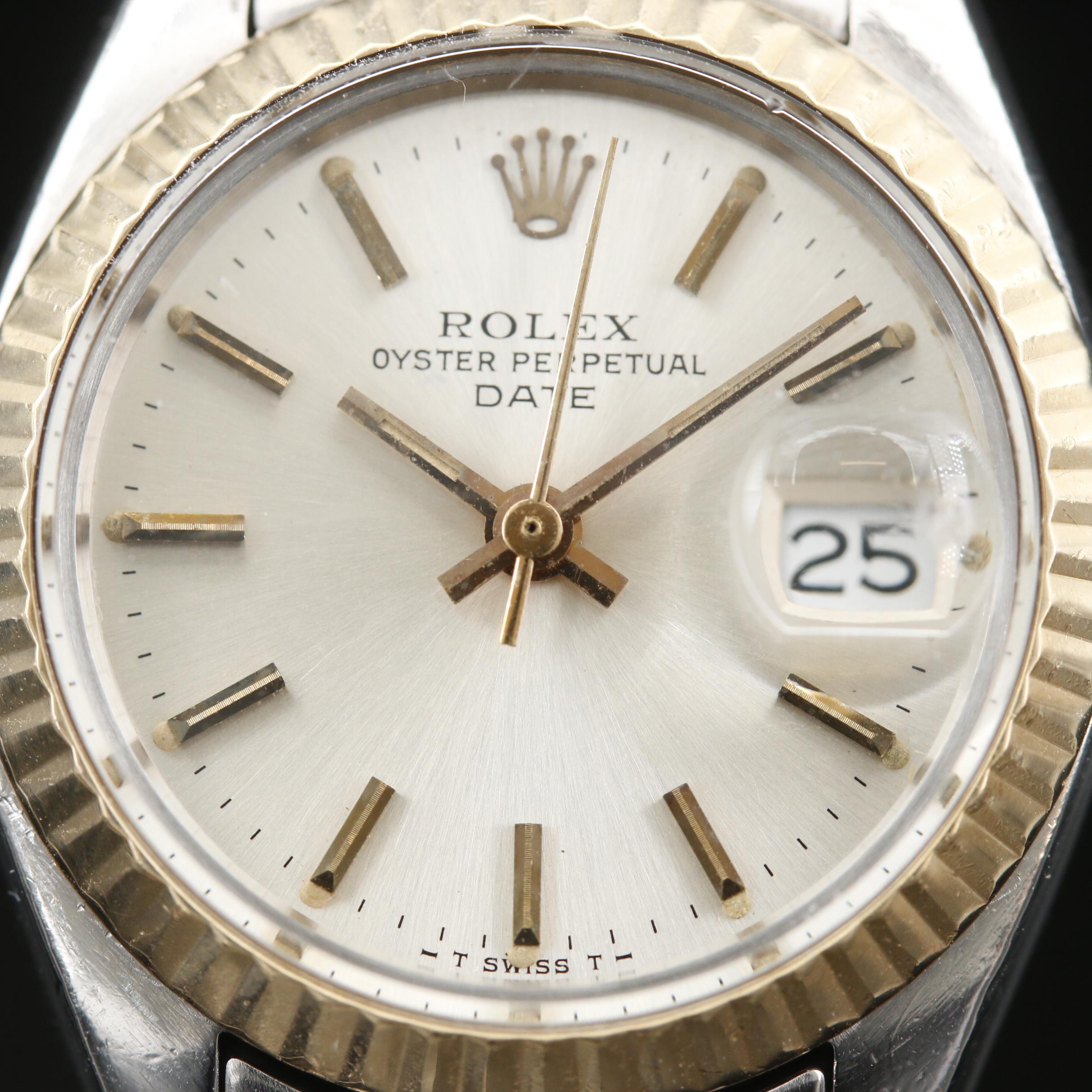1979 Rolex Date Stainless Steel and 14K Automatic Watch