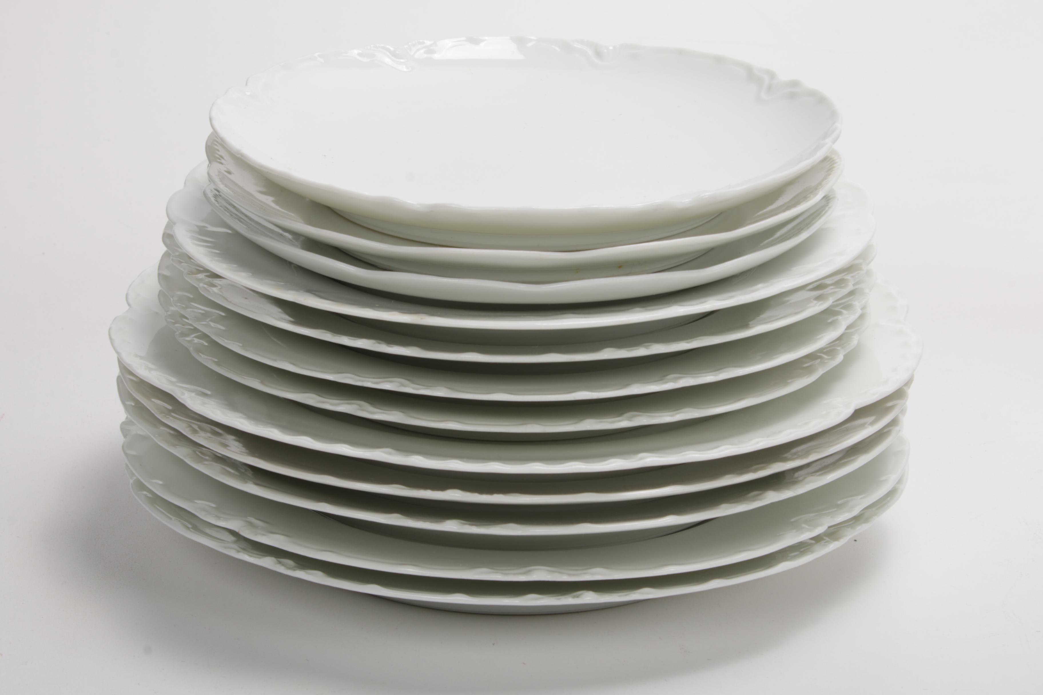 French Haviland and Other White Porcelain  Dinnerware