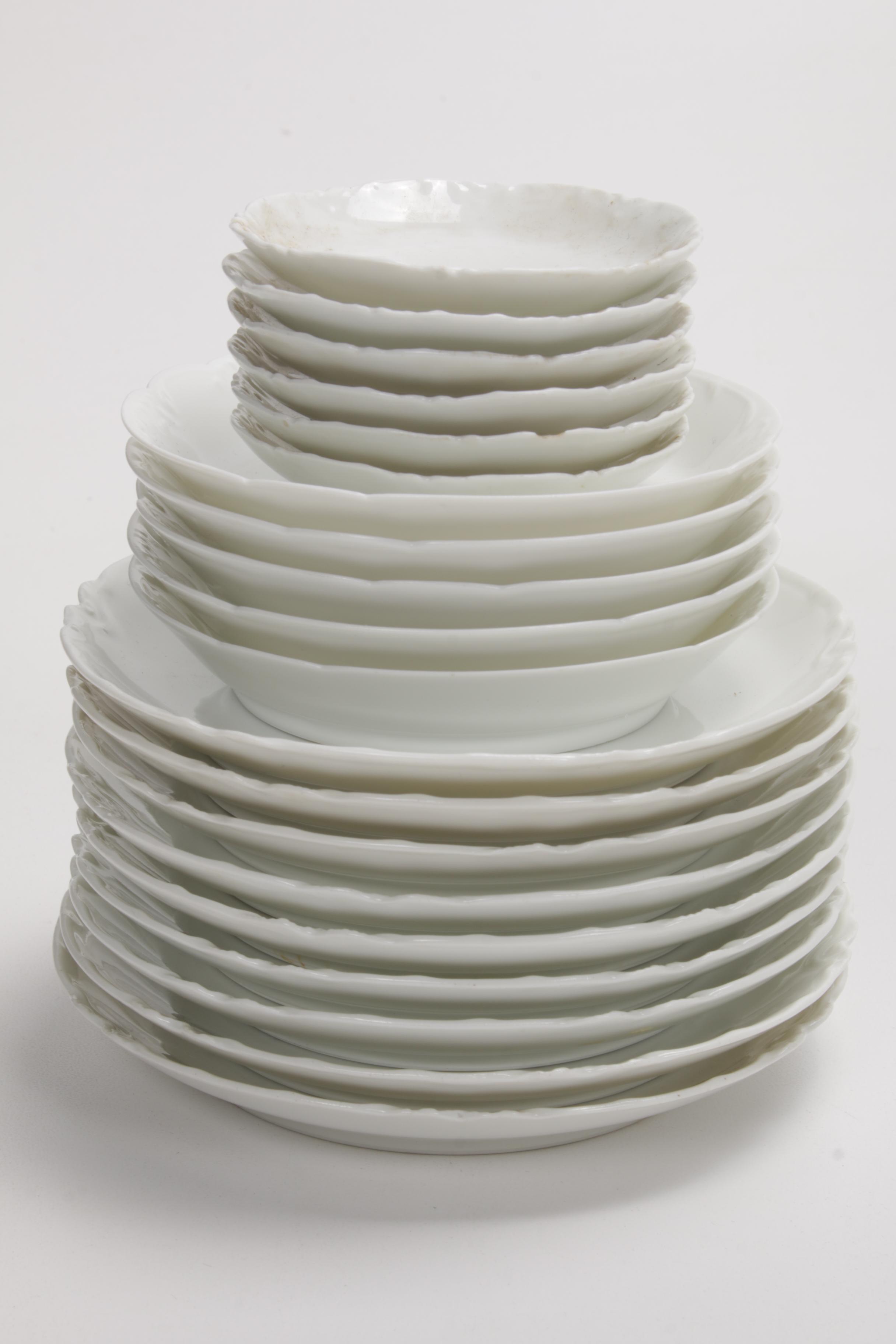 French Haviland and Other White Porcelain  Dinnerware