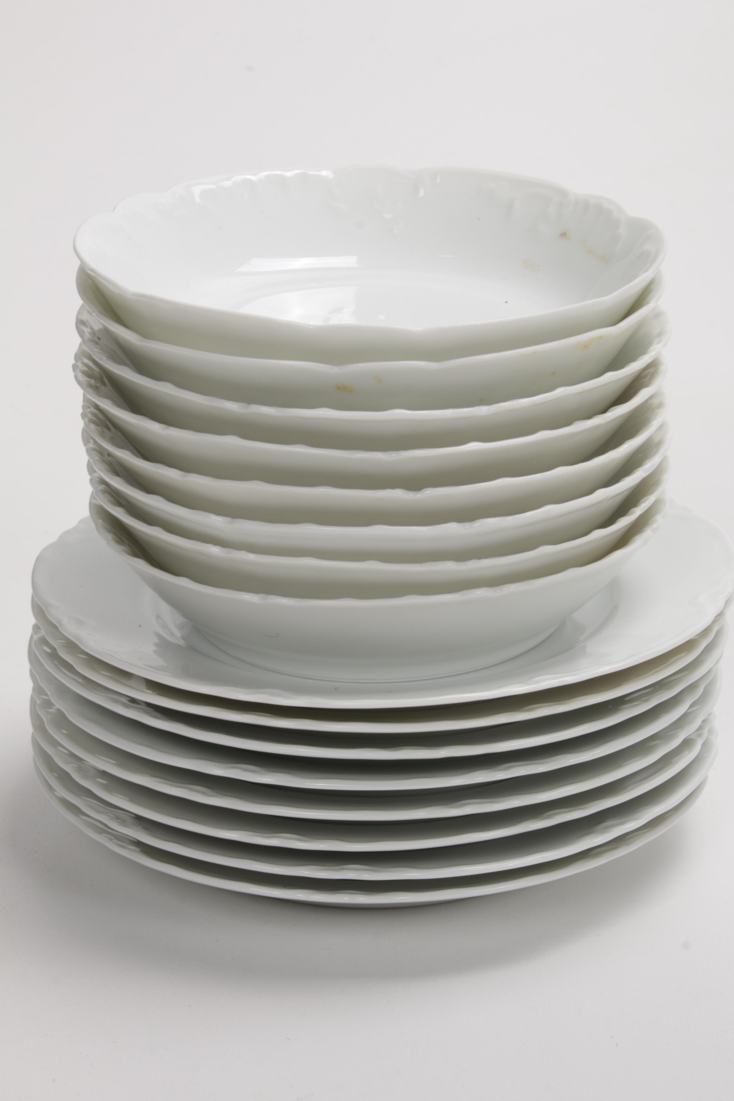 French Haviland and Other White Porcelain  Dinnerware