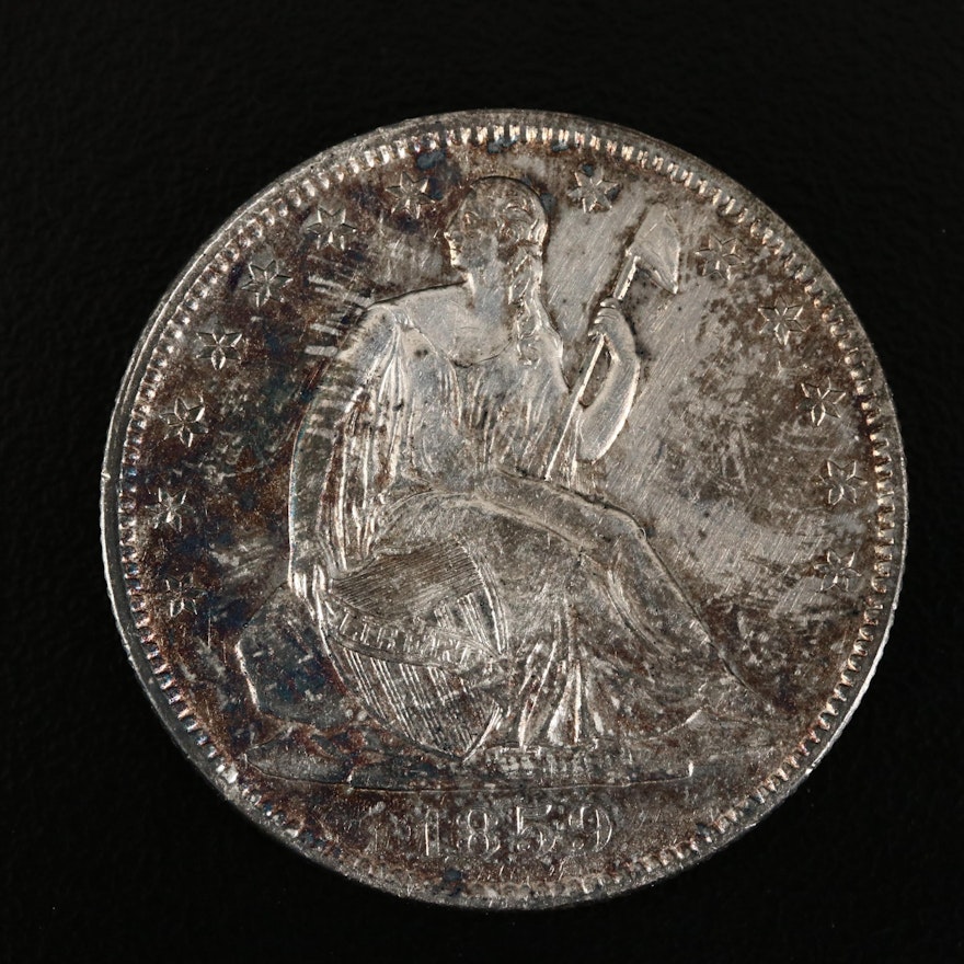 1859-O Seated Liberty Silver Half Dollar