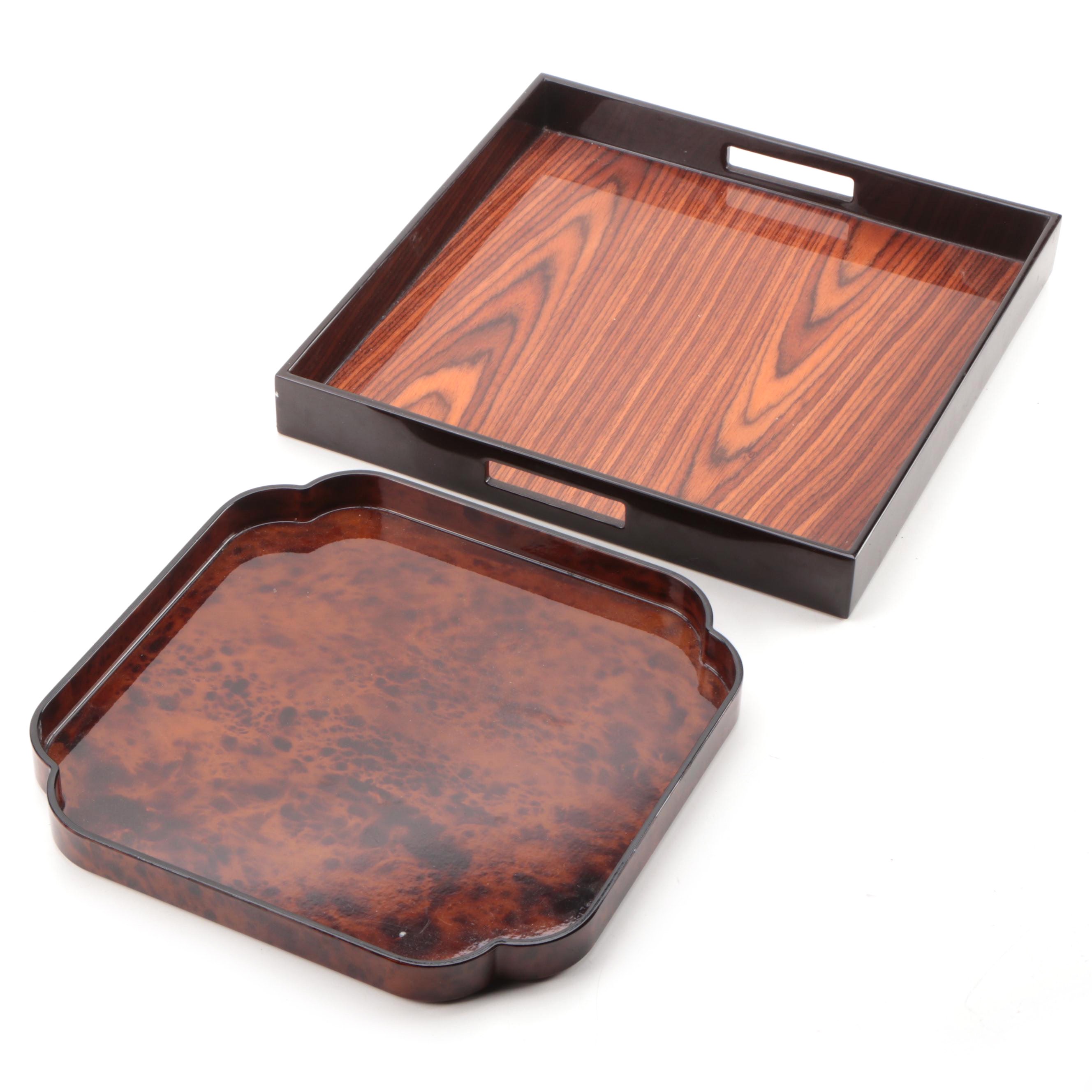 Nancy Calhoun Designs Japanese Tray with Other Laquerware Tray