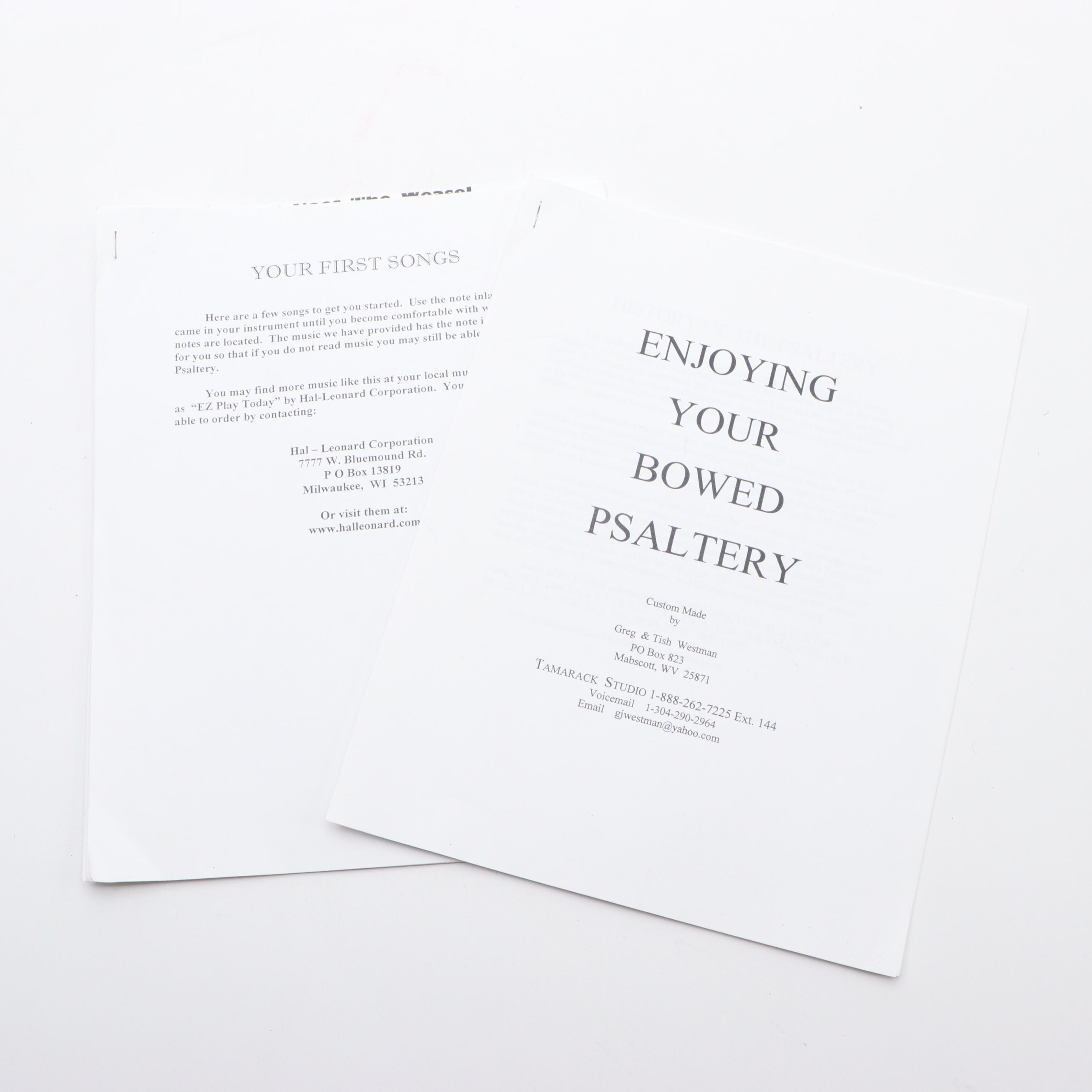 Greg and Tish Westman Custom Made Bowed Psaltery with Bow