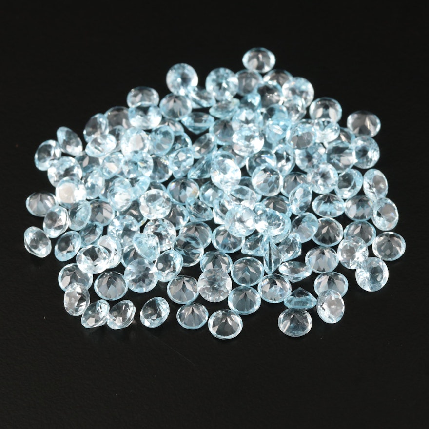 Loose 78.97 CTW Round Faceted Topazes