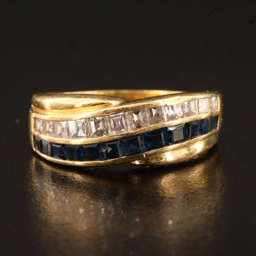 18K Diamond and Sapphire Band