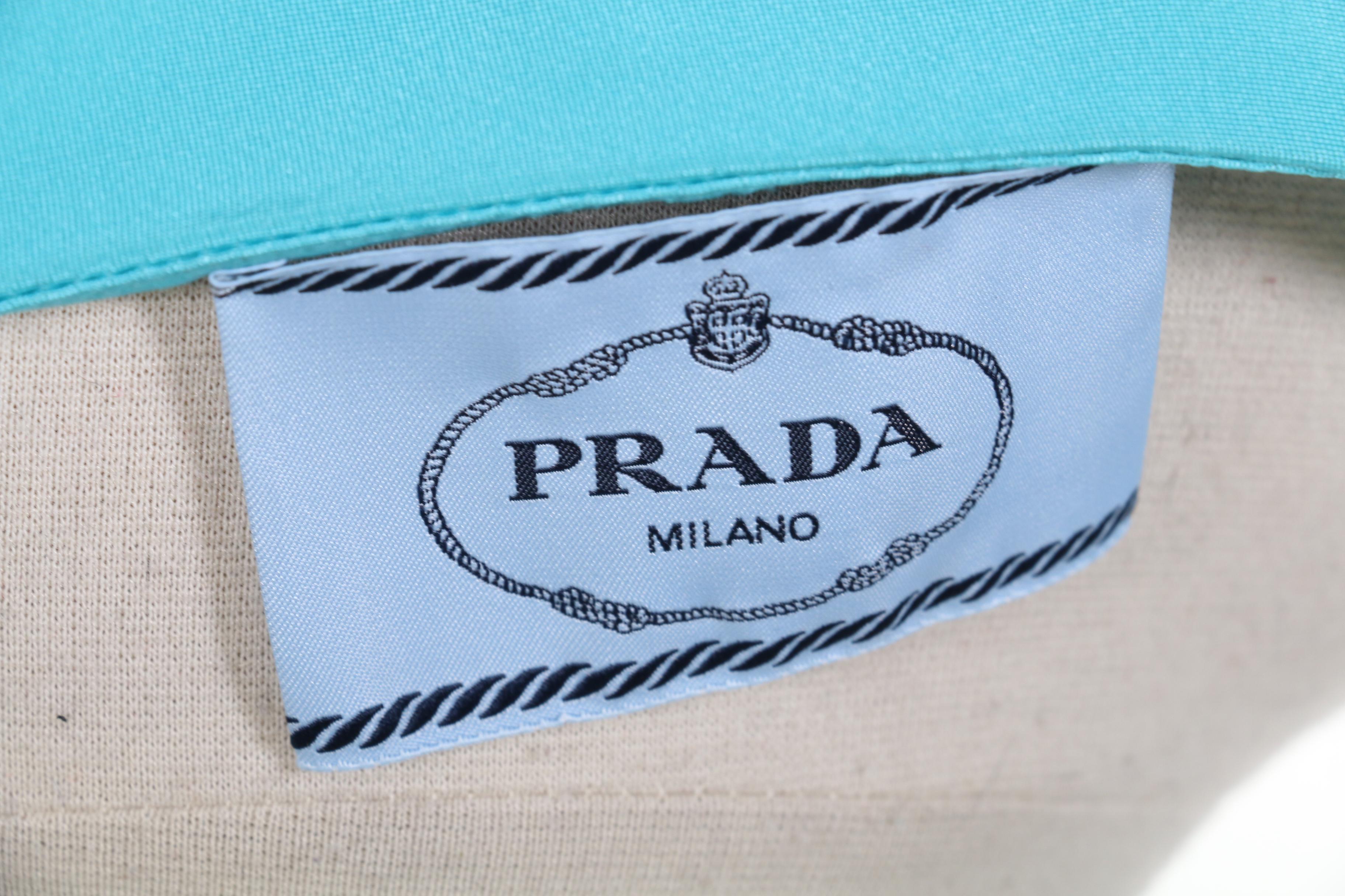 Prada Silk Shift Dress in Turquoise