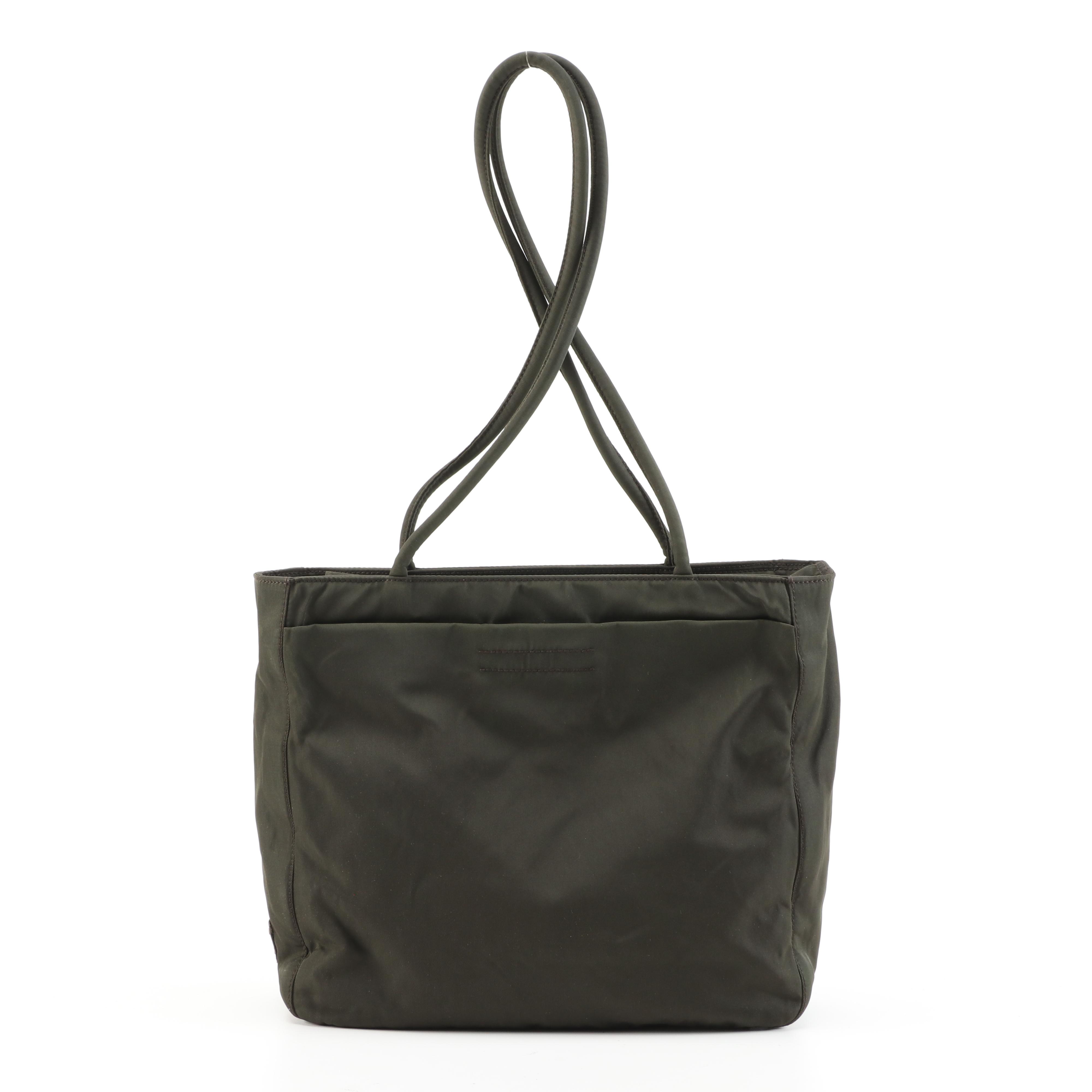 Prada City Shoulder Bag in Olive Nylon