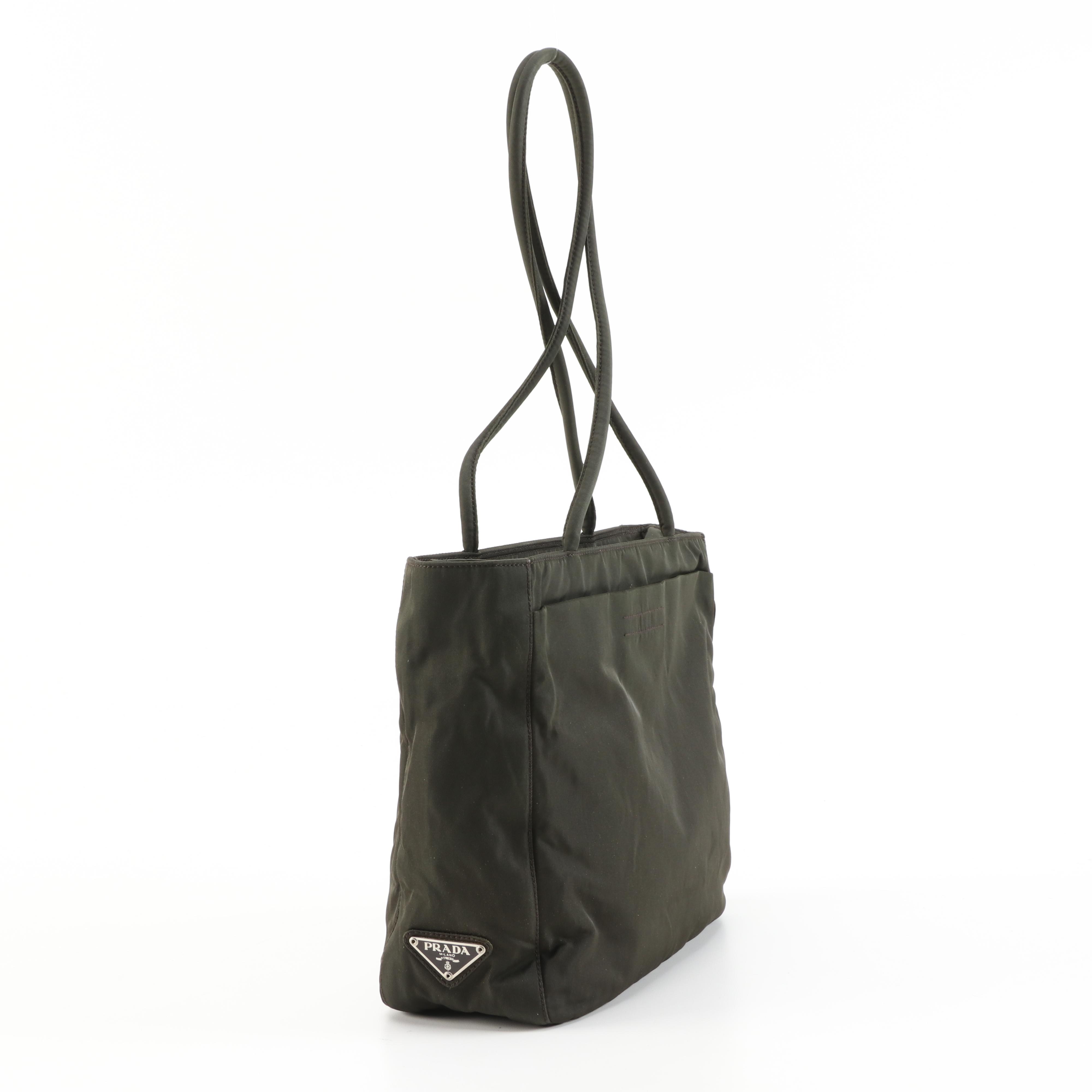Prada City Shoulder Bag in Olive Nylon