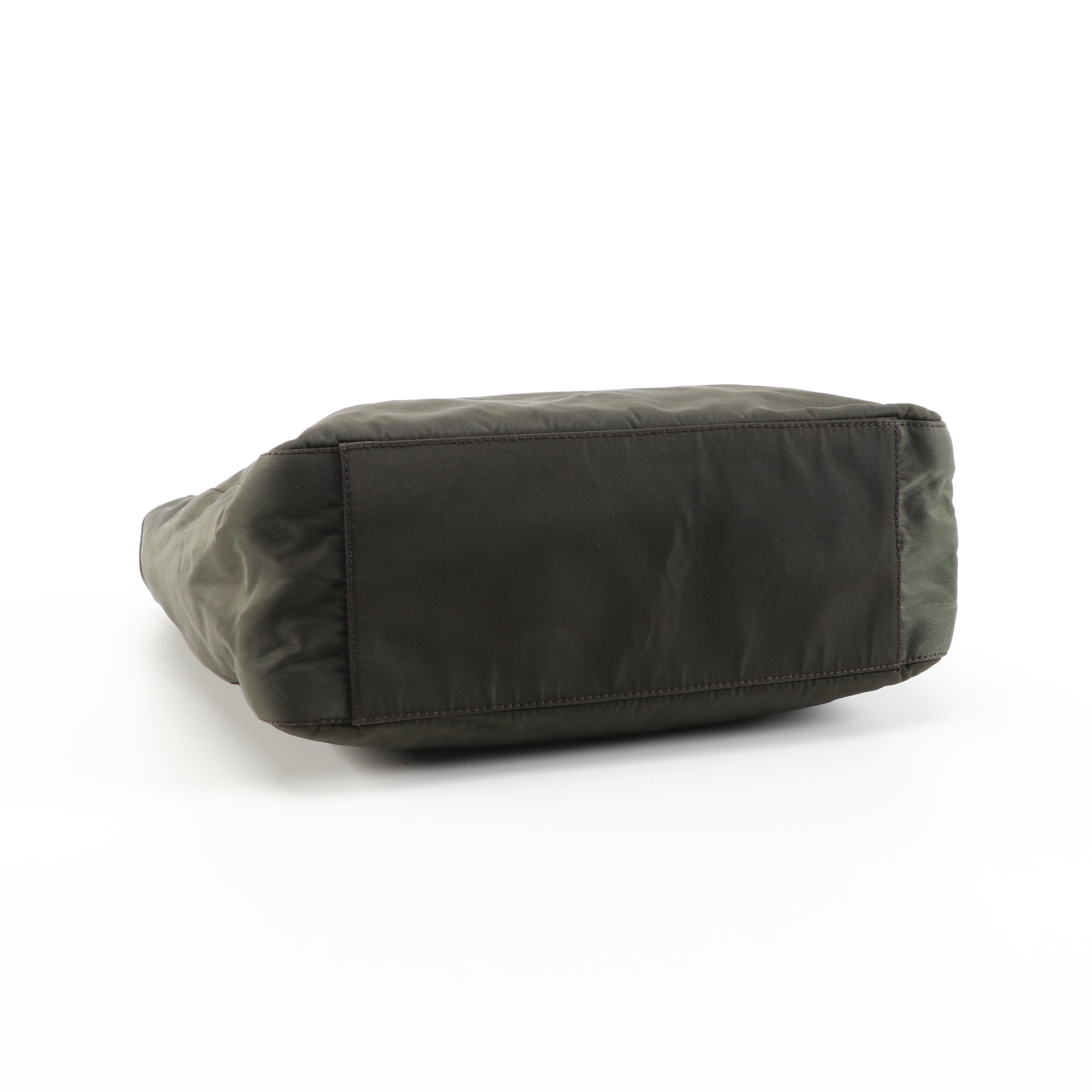 Prada City Shoulder Bag in Olive Nylon