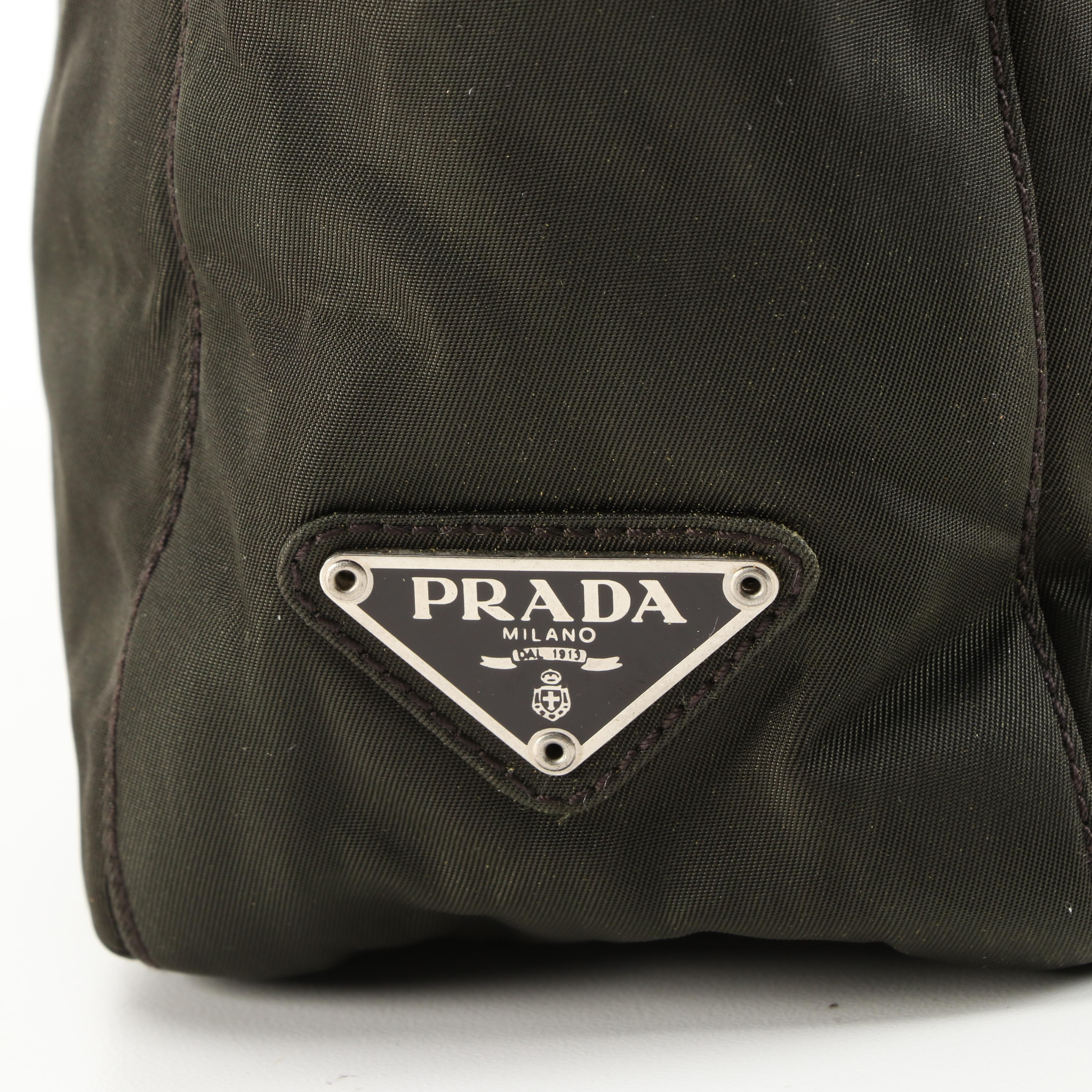 Prada City Shoulder Bag in Olive Nylon