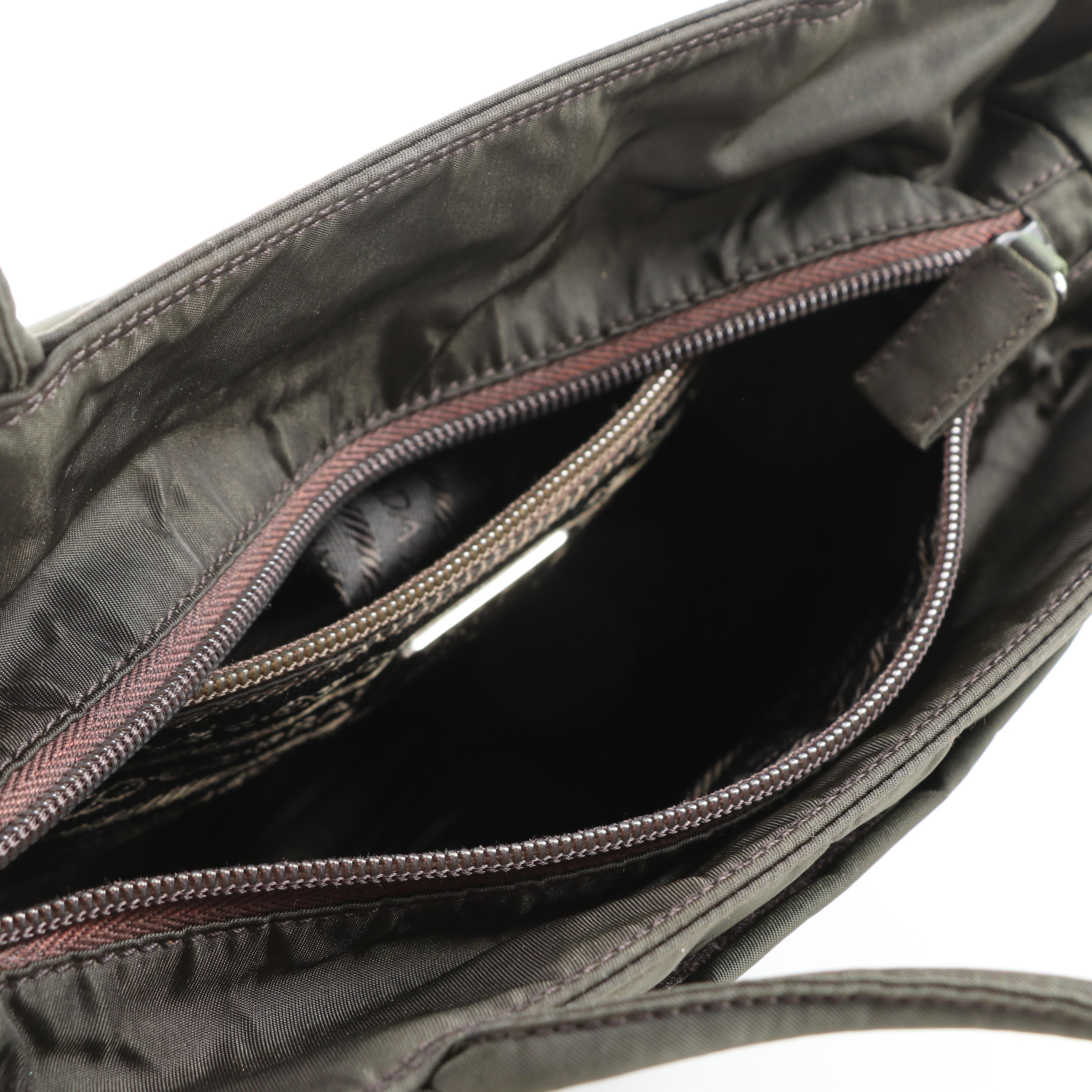 Prada City Shoulder Bag in Olive Nylon