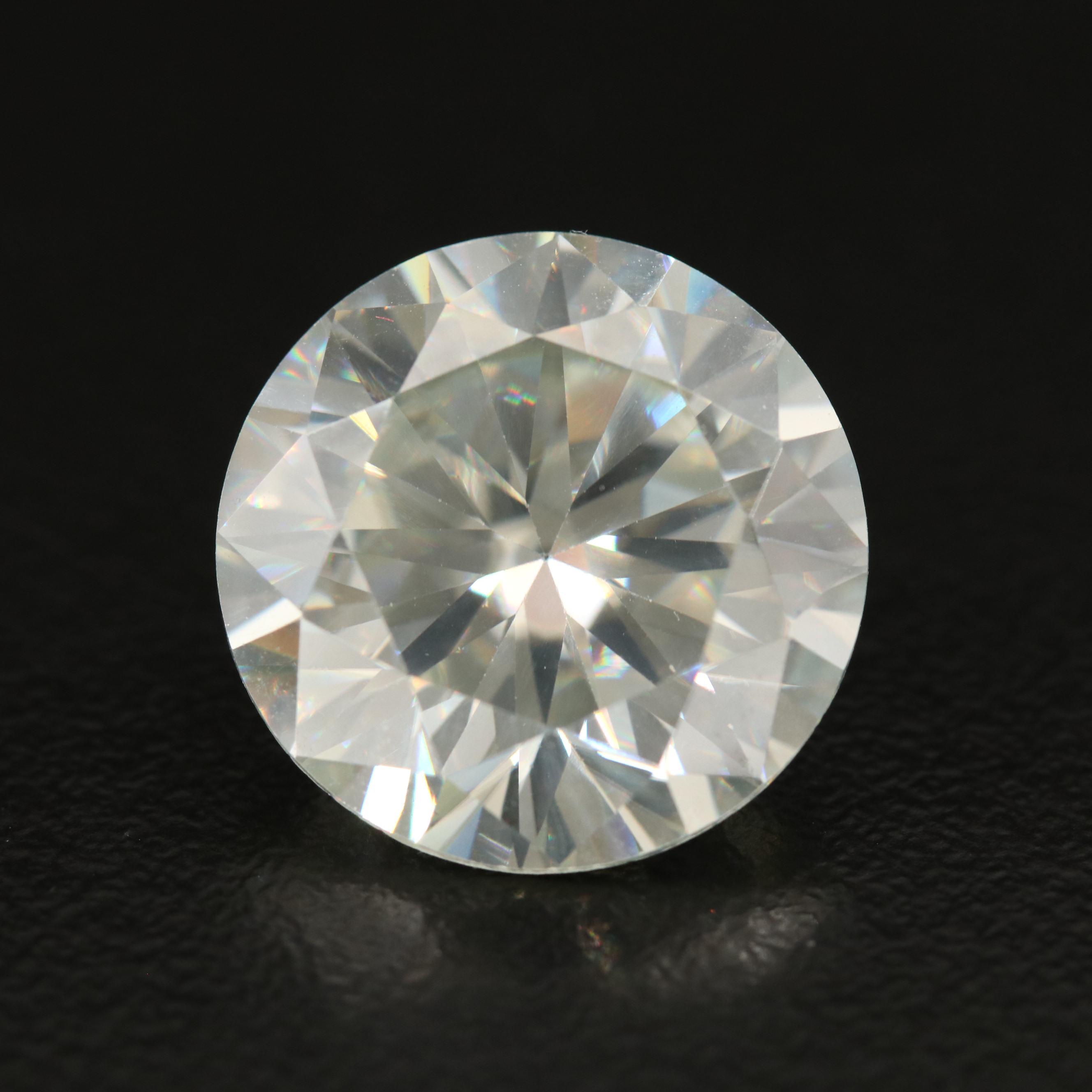 Loose Lab Grown 12.12 CT Round Faceted Moissanite