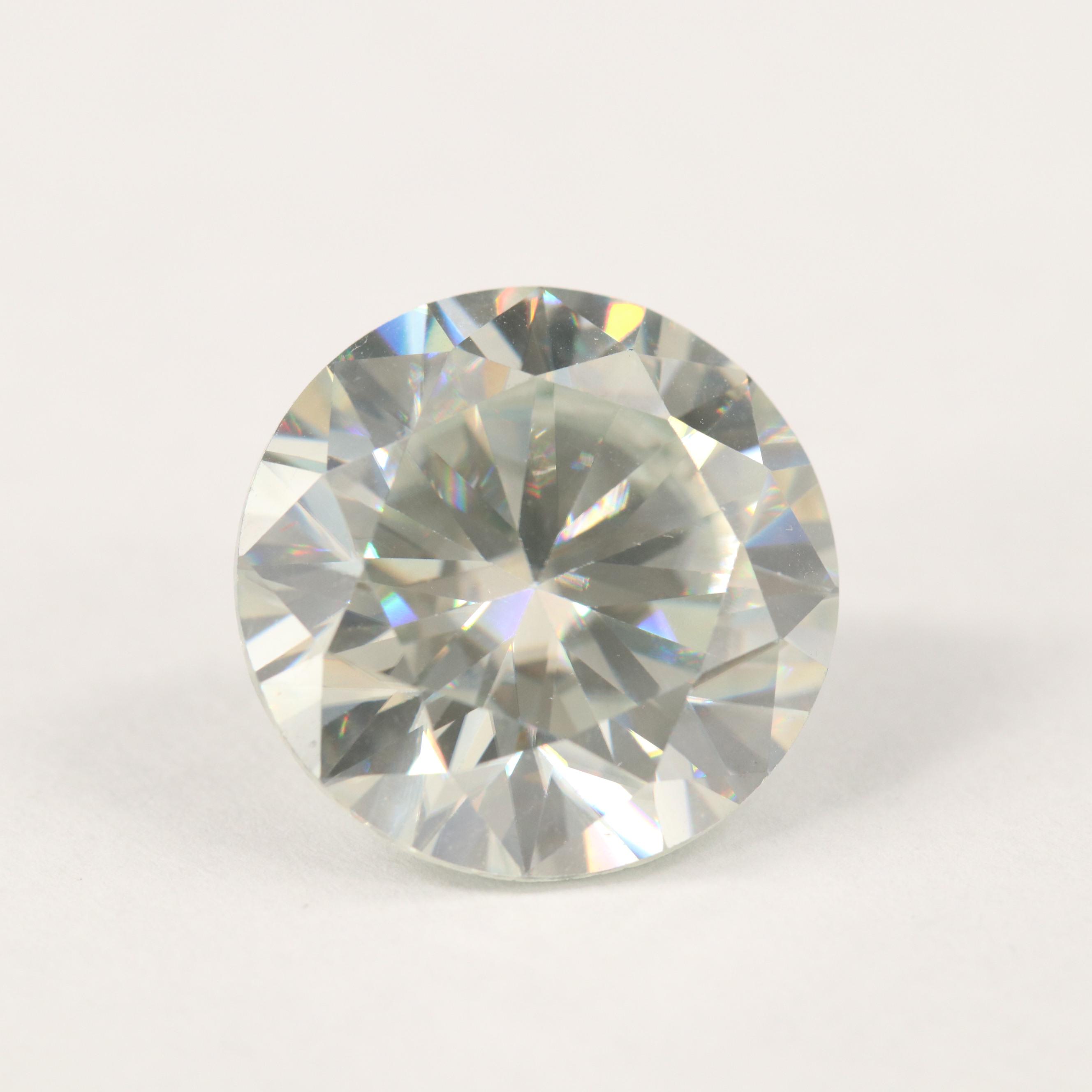 Loose Lab Grown 12.12 CT Round Faceted Moissanite