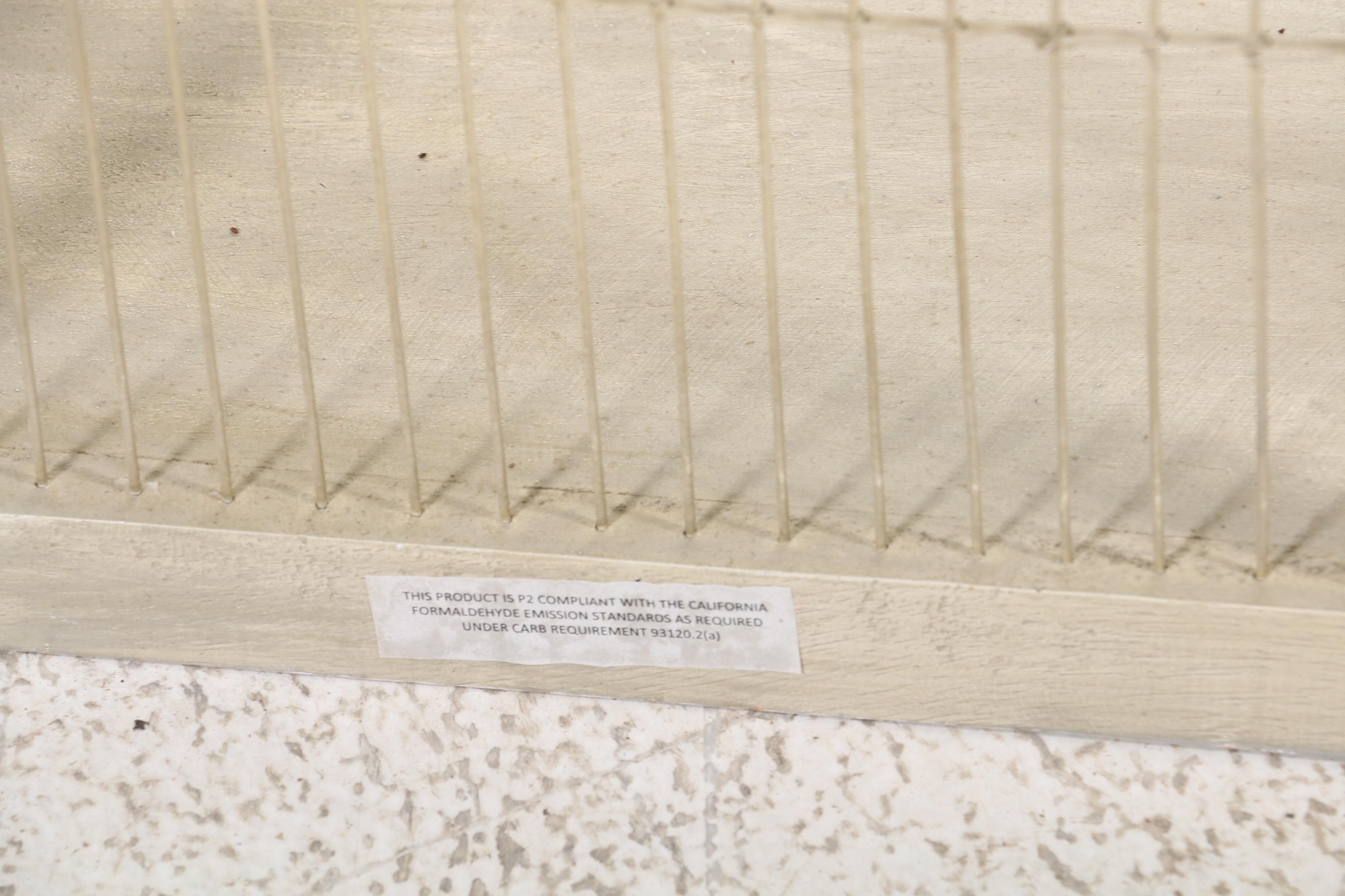 Victorian Style Painted Wood and Wire Bird Cage Wall Shelving Unit