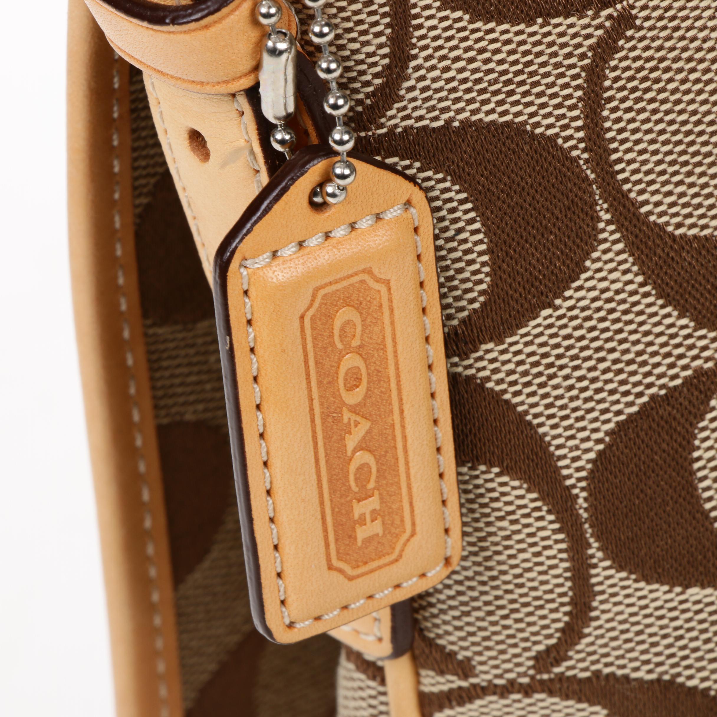 Coach Buckle Flap Front Crossbody Bag in Signature Canvas with Leather Trim