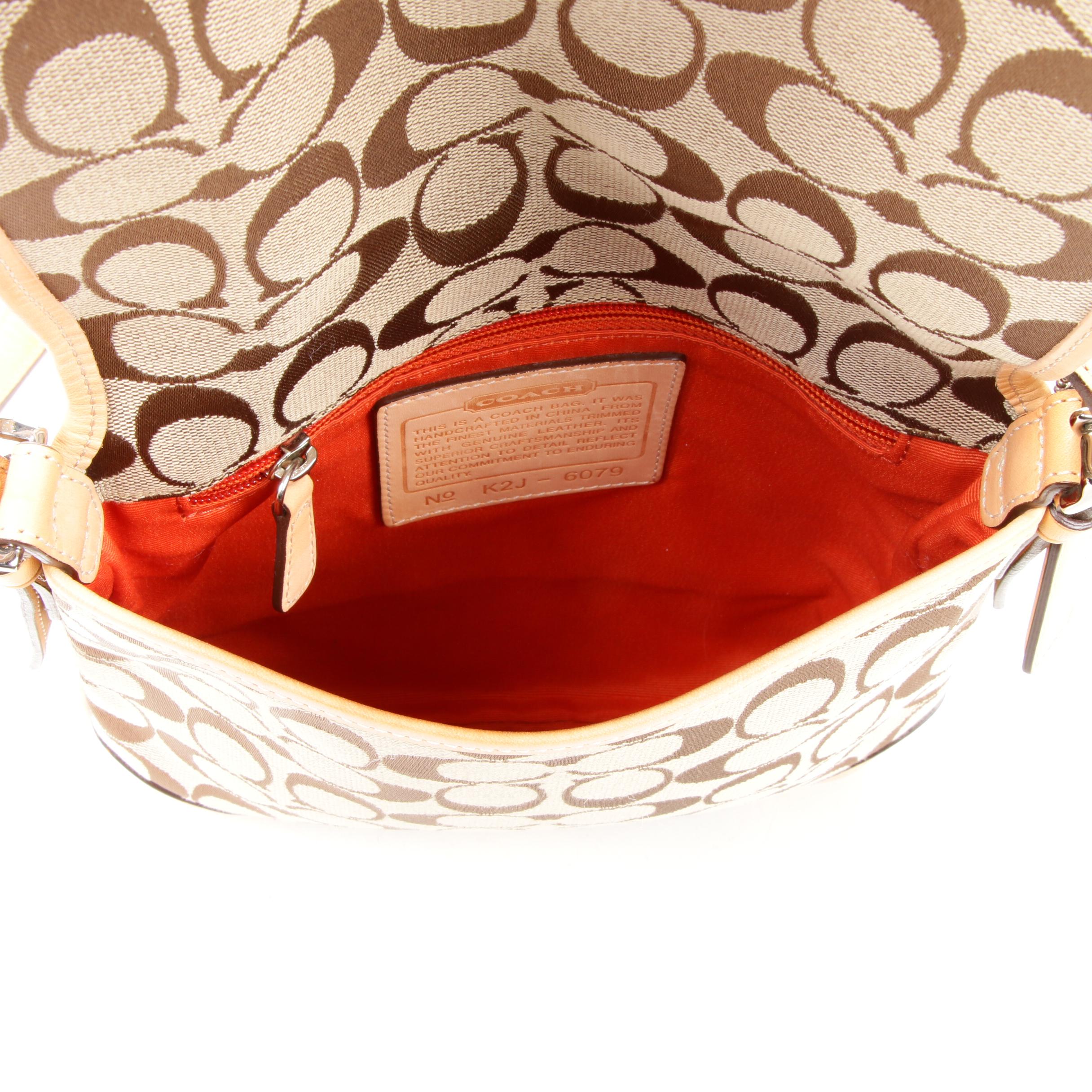 Coach Buckle Flap Front Crossbody Bag in Signature Canvas with Leather Trim