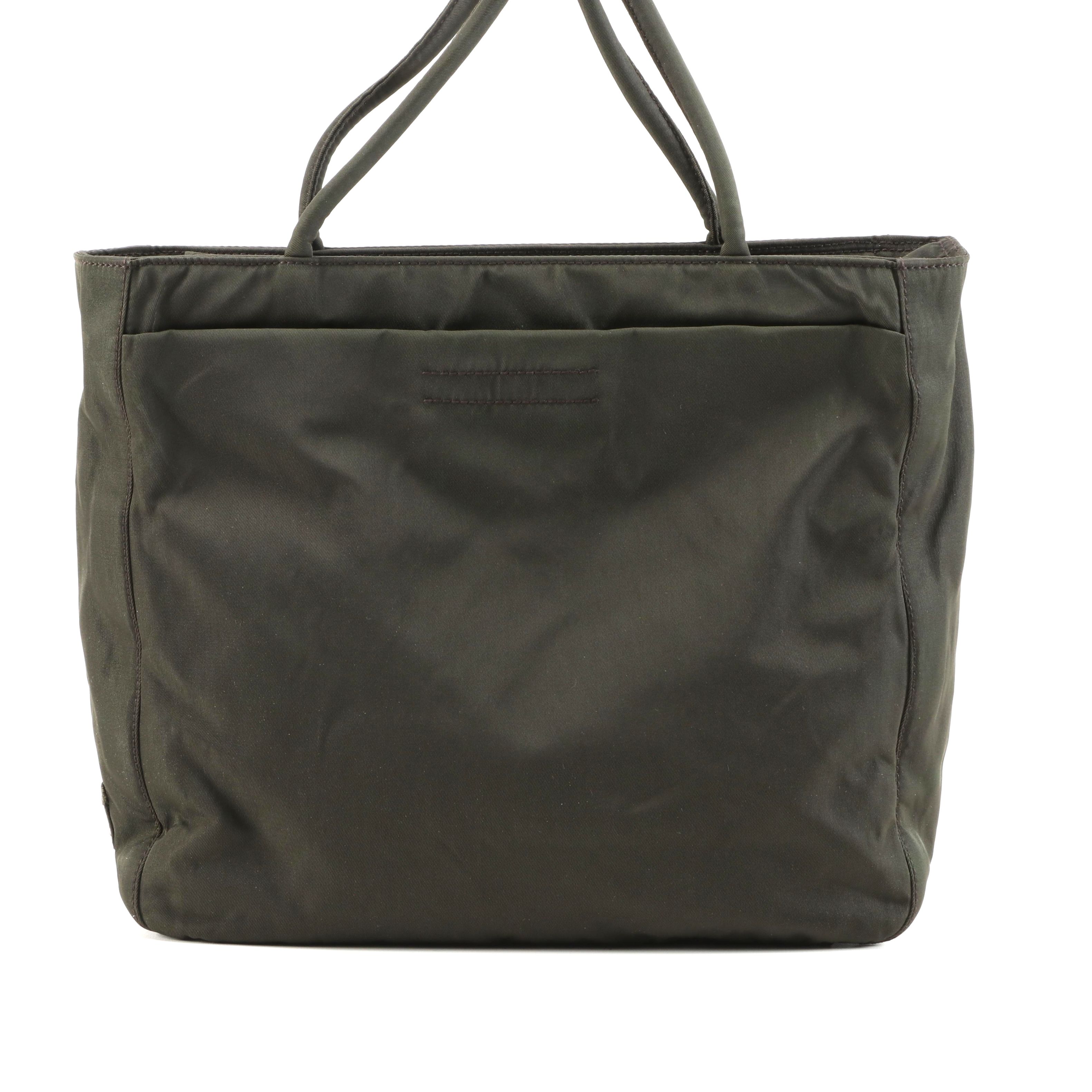 Prada City Shoulder Bag in Olive Nylon