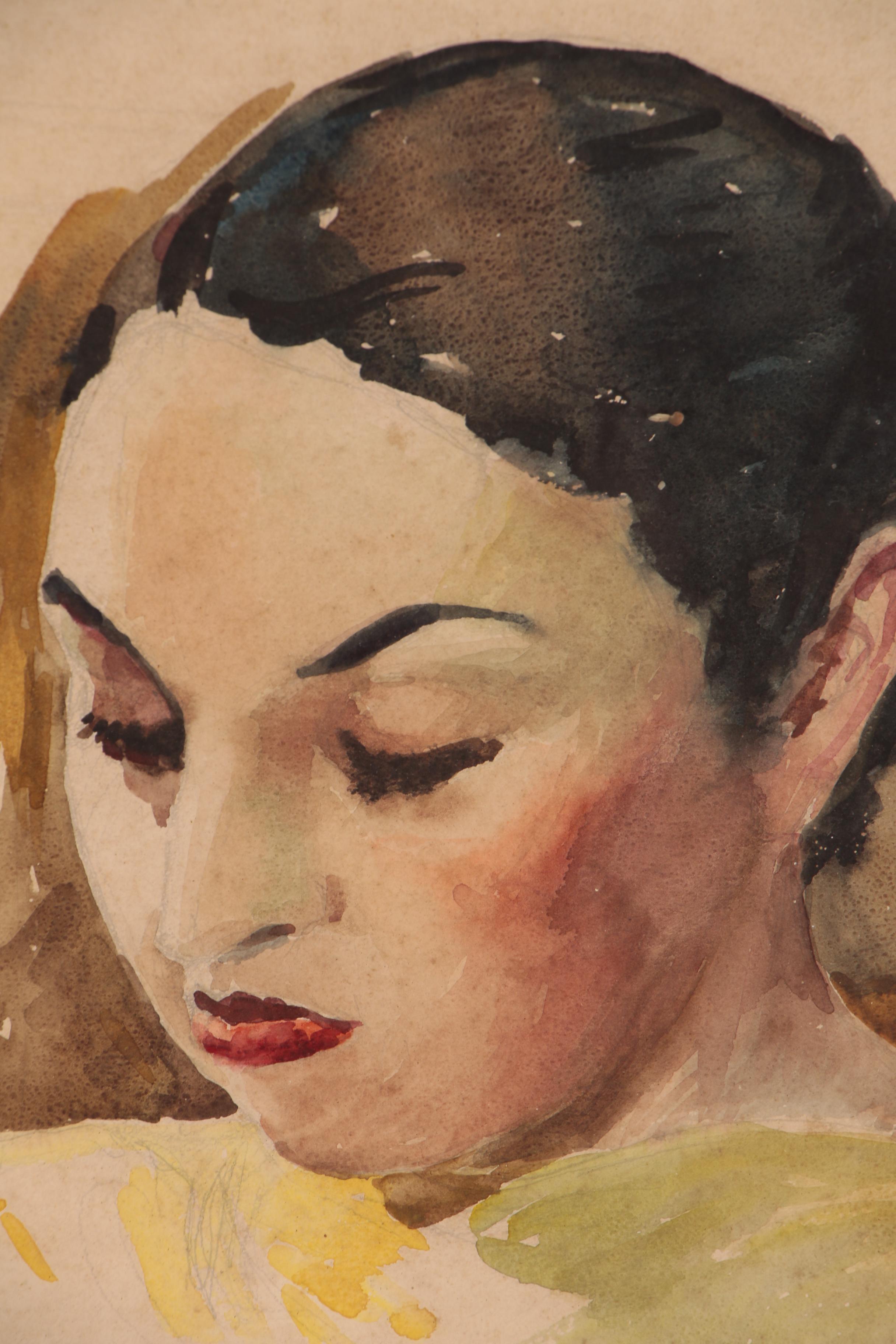 Robert Whitmore Watercolor Paintings of Women, Circa 1940