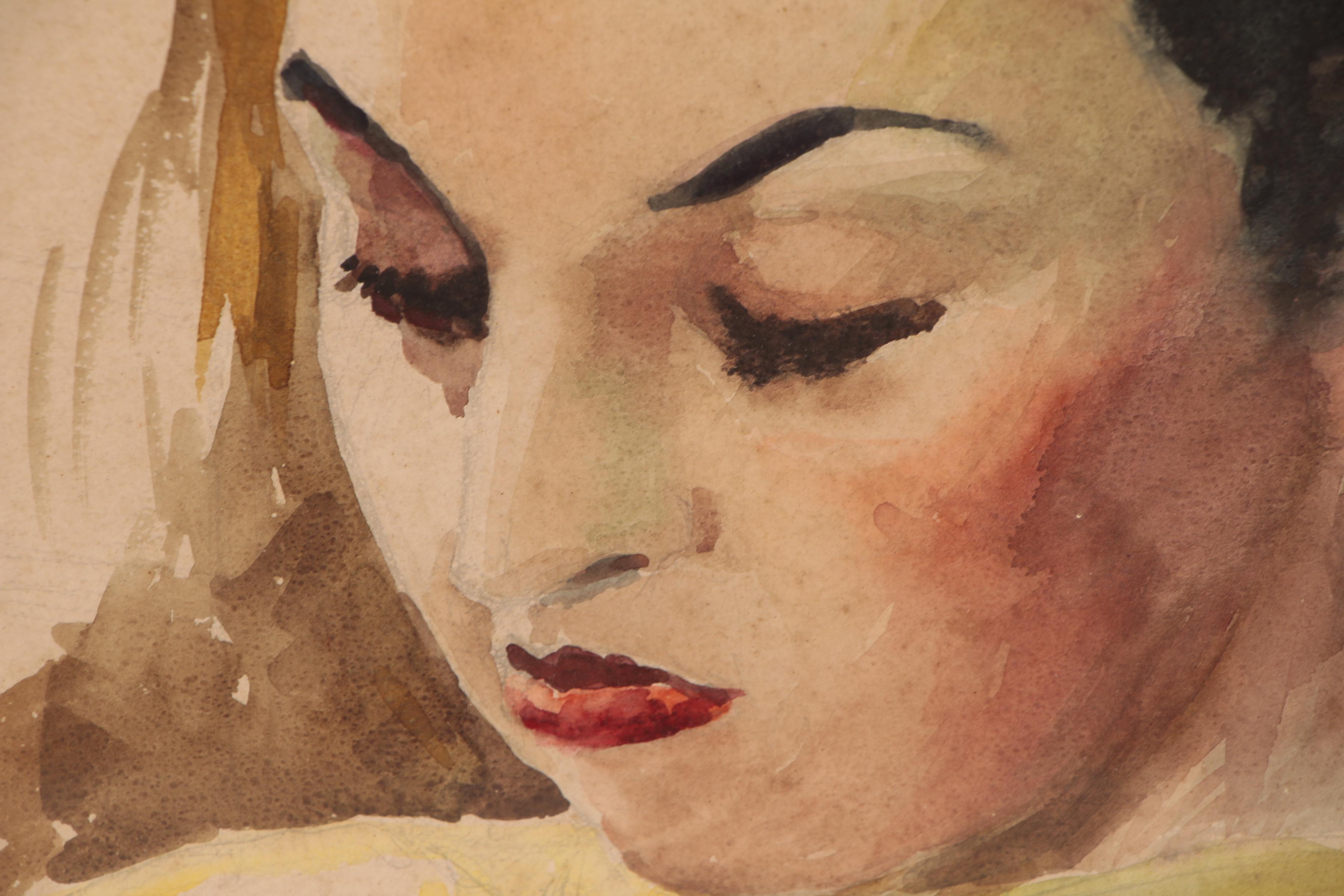 Robert Whitmore Watercolor Paintings of Women, Circa 1940