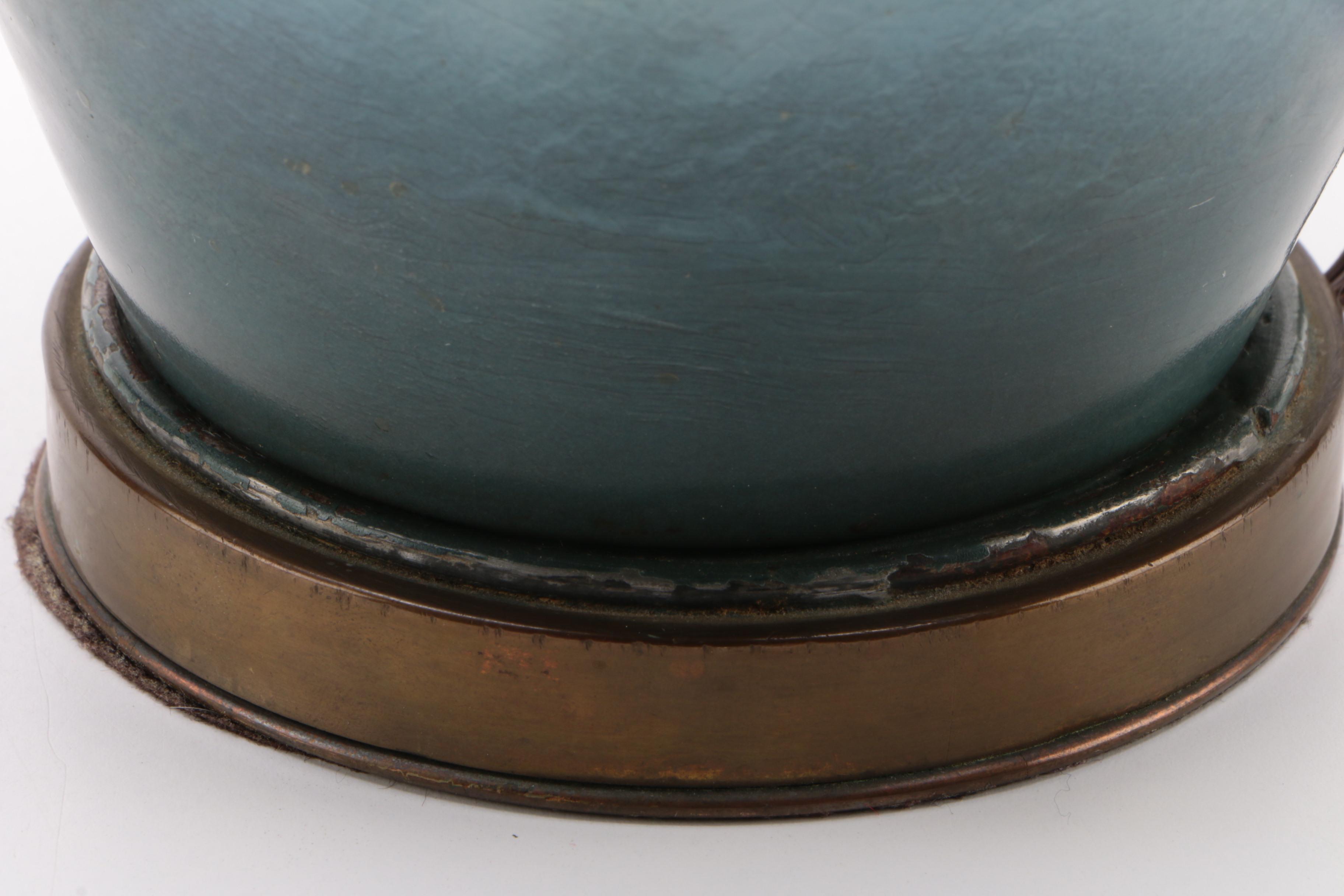 Edward George Diers for Rookwood Pottery Scenic Vellum Art Converted Lamp, 1918