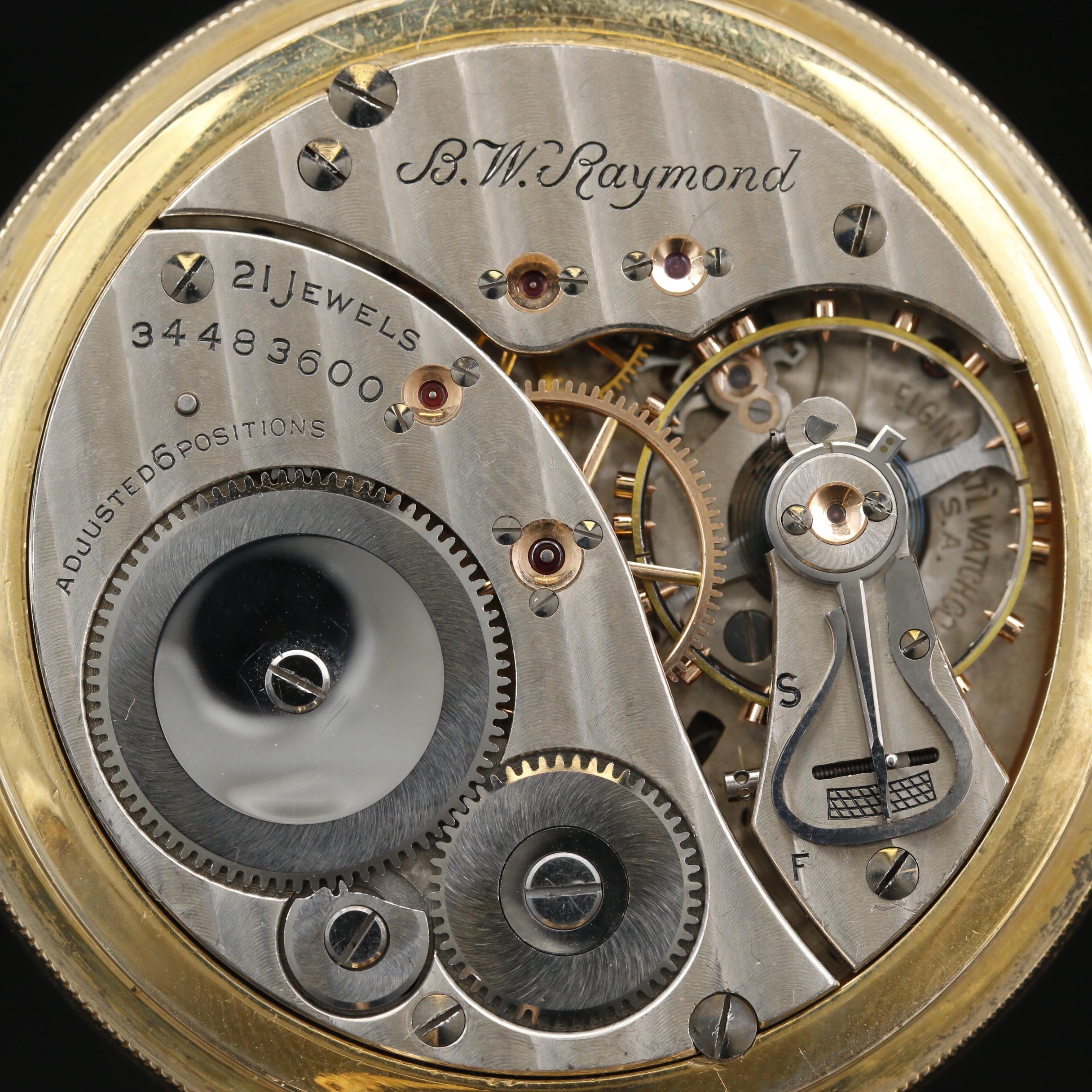 1933 Elgin Wind Indicator 10K Gold Filled Pocket Watch