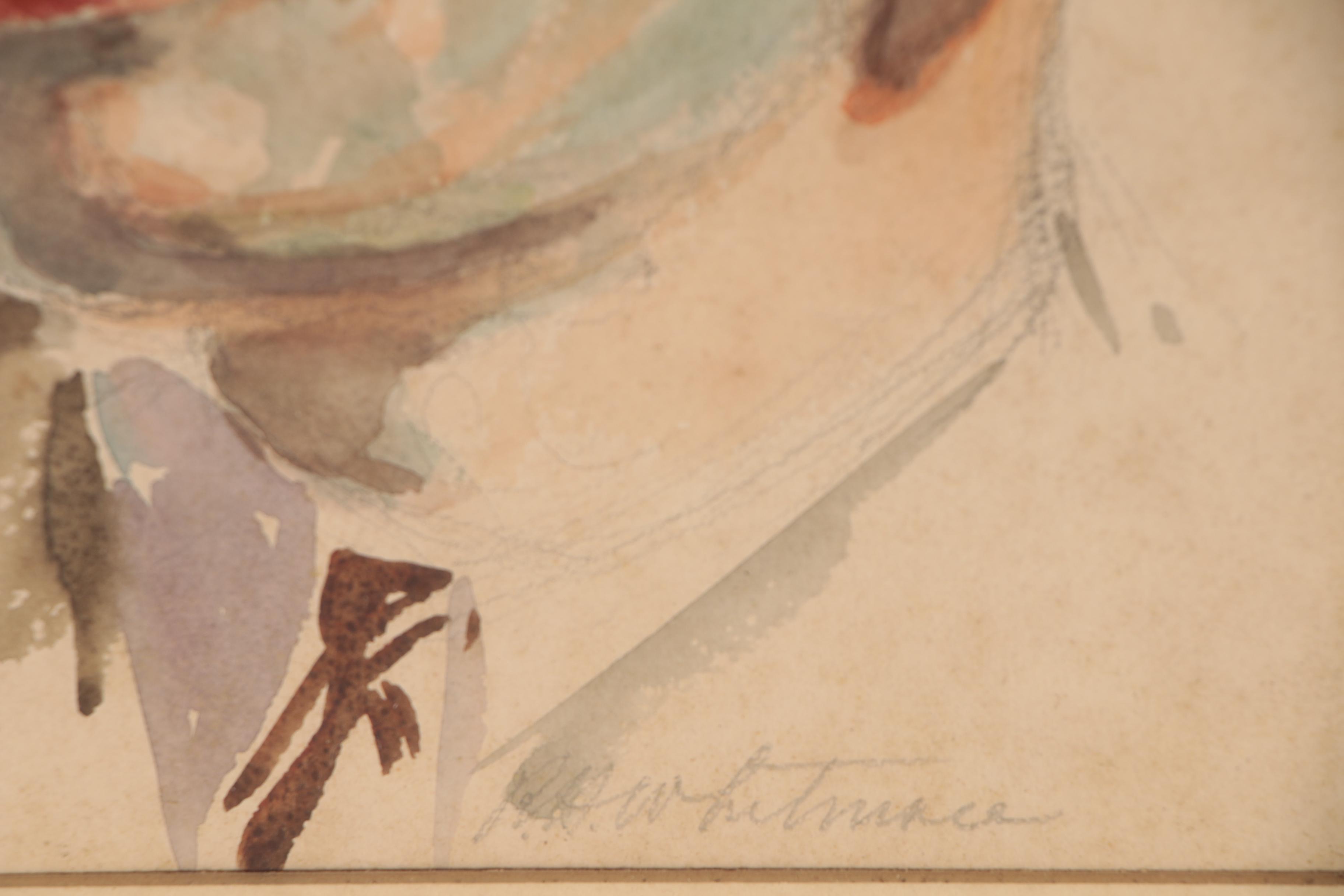 Robert Whitmore Watercolor Painting of Man with Glasses, Circa 1940