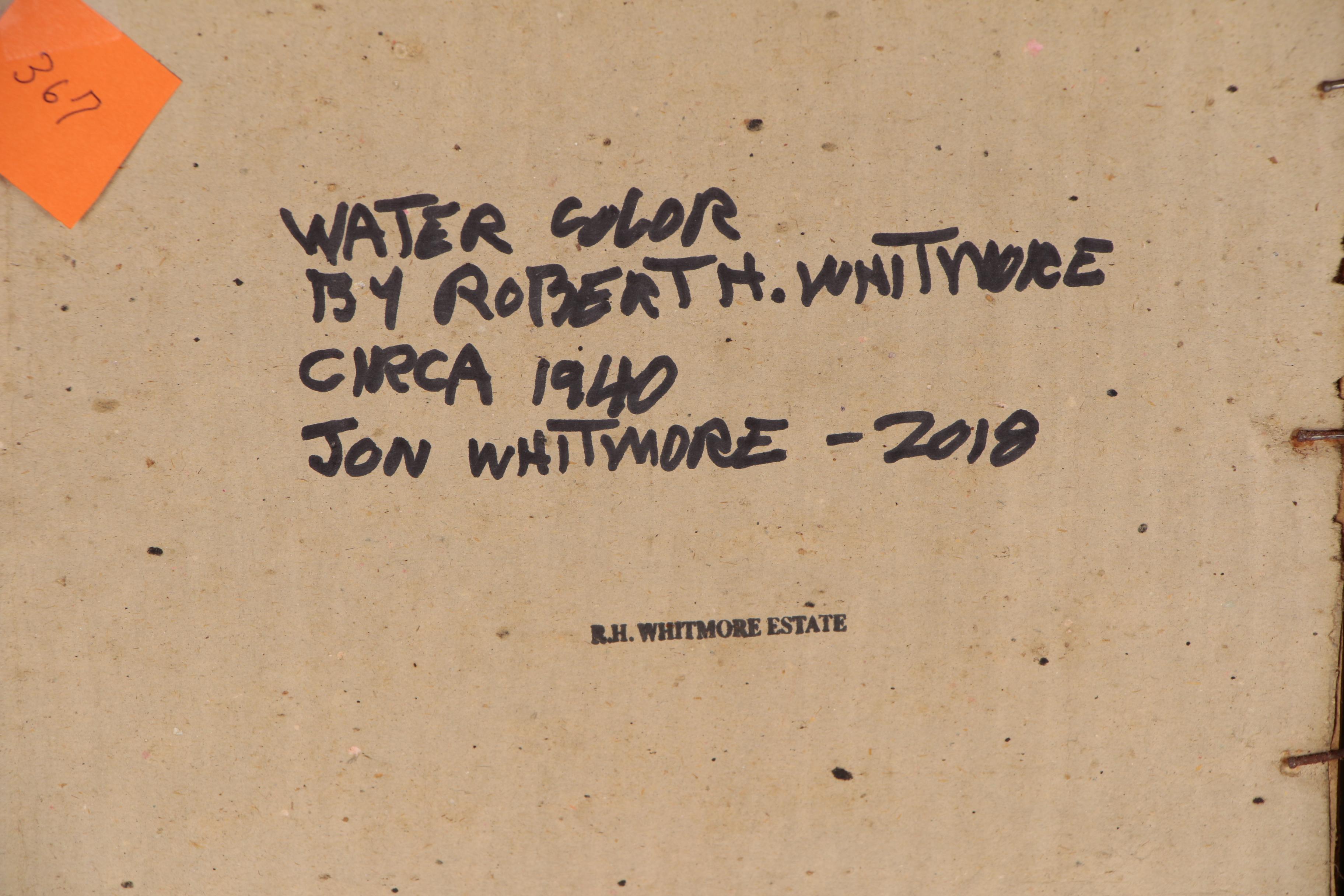 Robert Whitmore Watercolor Painting of Man with Glasses, Circa 1940