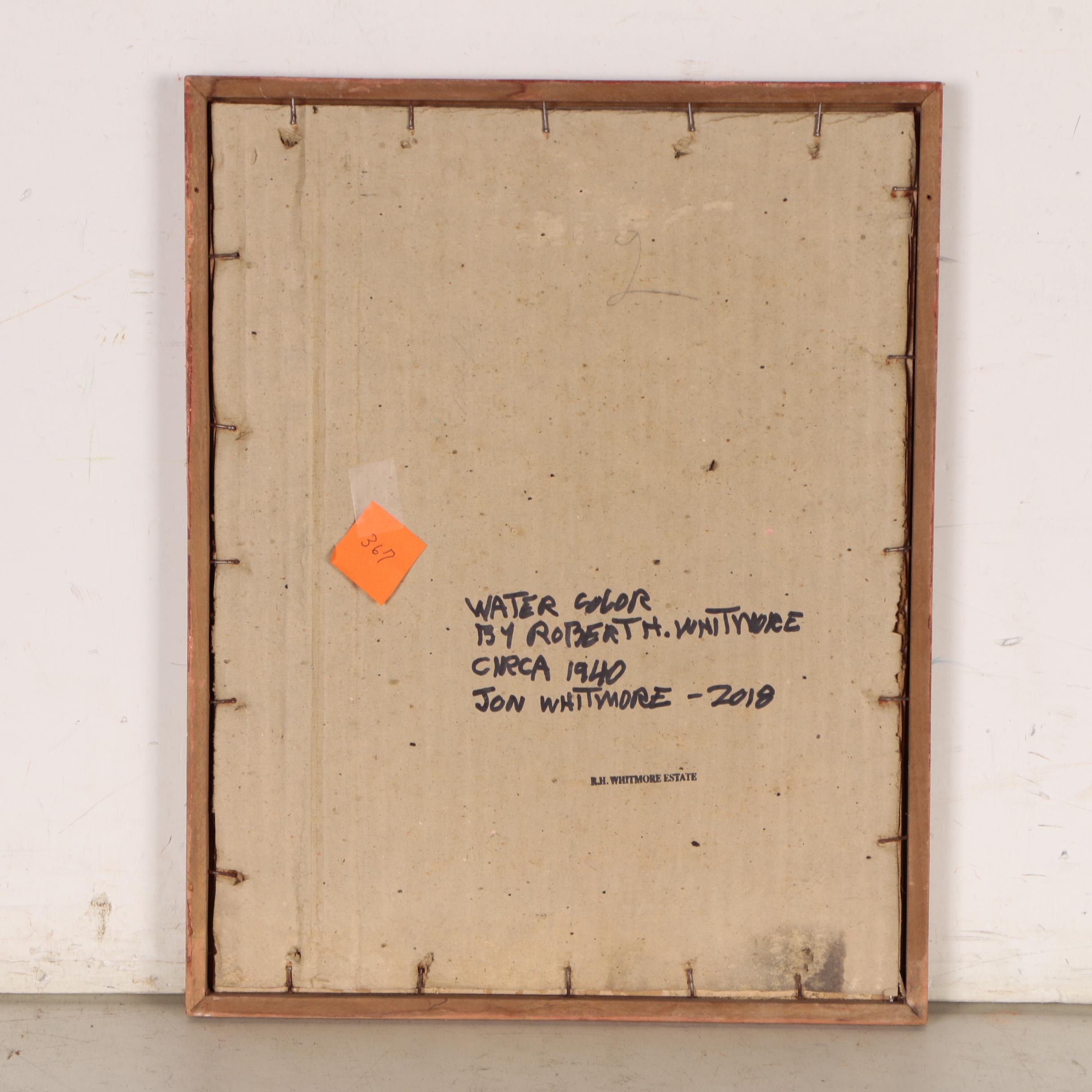 Robert Whitmore Watercolor Painting of Man with Glasses, Circa 1940