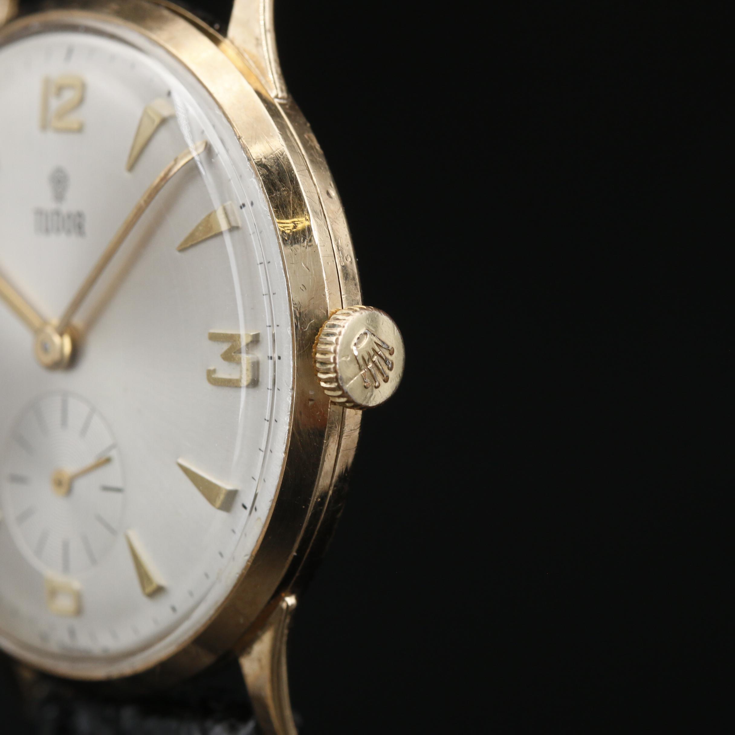 1968 Tudor 9K Gold Stem Wind Watch