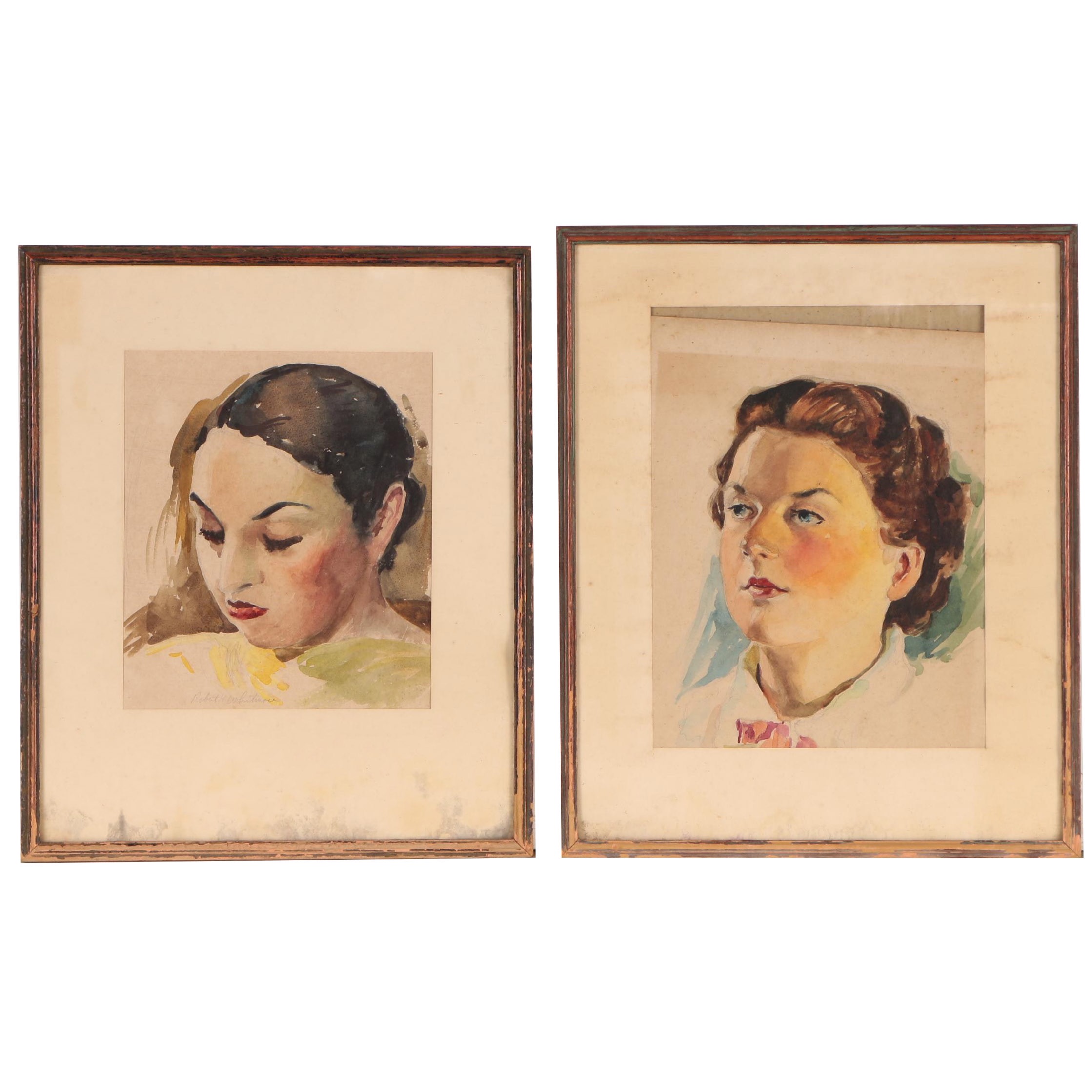 Robert Whitmore Watercolor Paintings of Women, Circa 1940