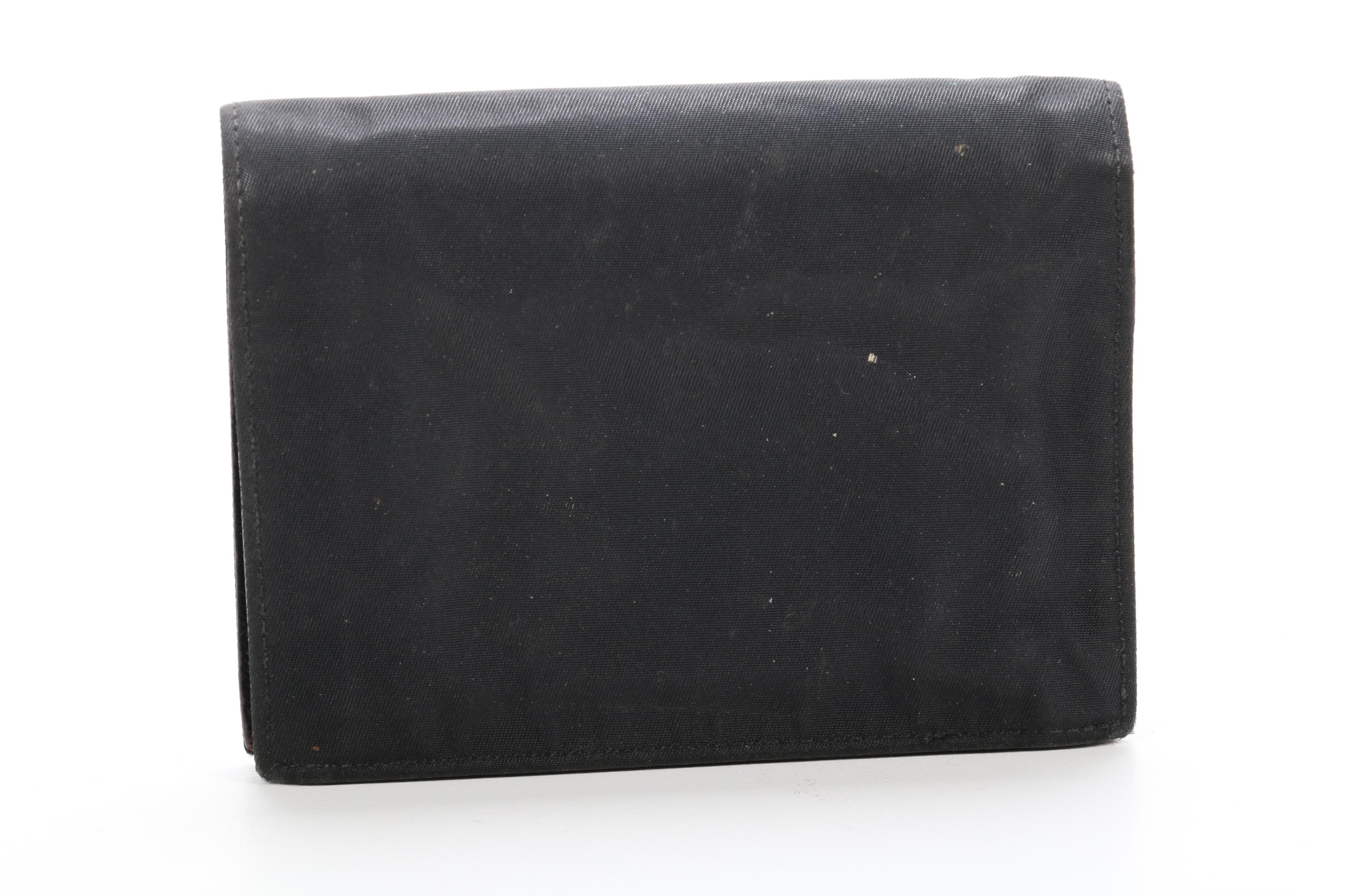 Prada Black Nylon and Saffiano Leather Bifold Wallet