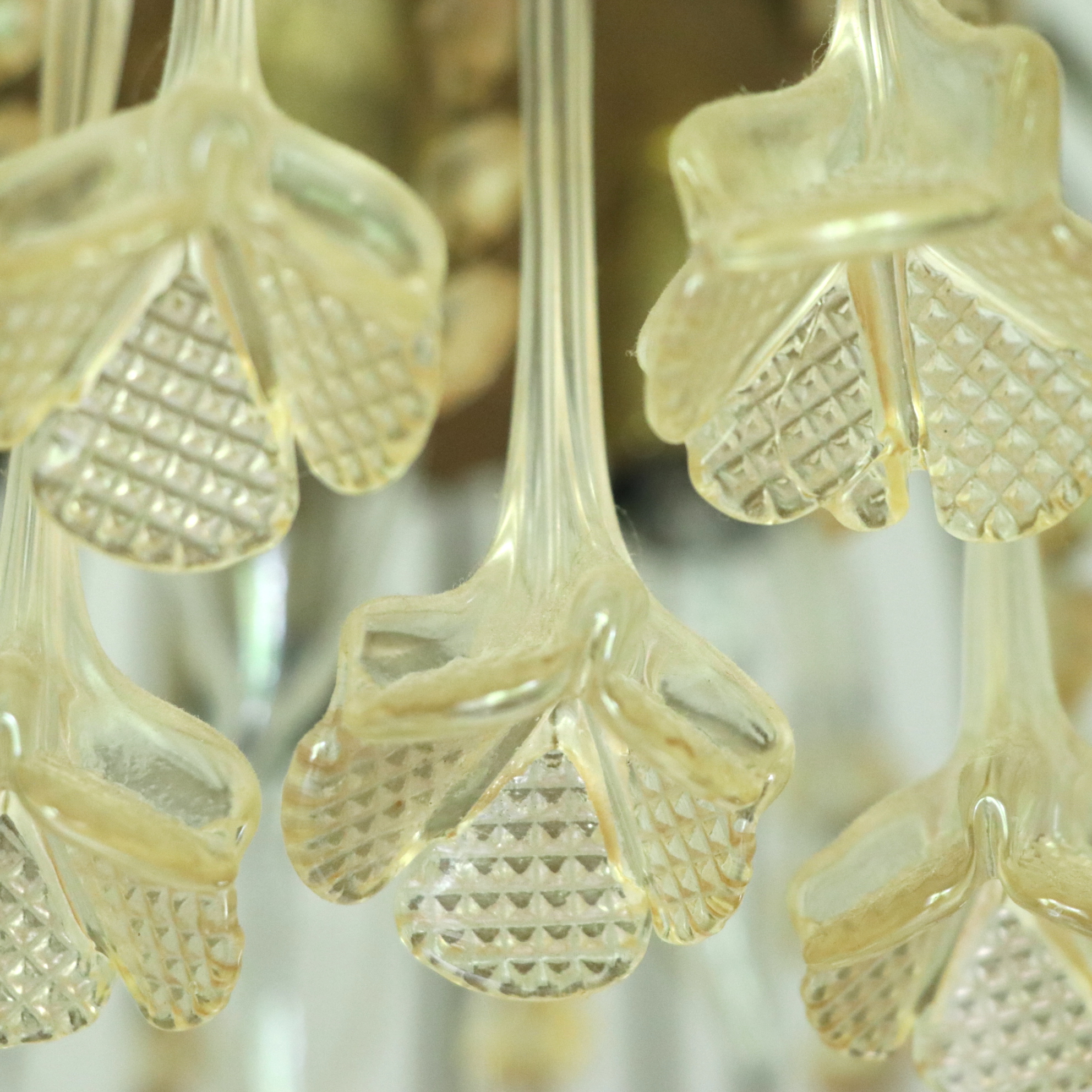 Murano Floral Pendant Waterfall Chandelier, Mid to Late 20th Century