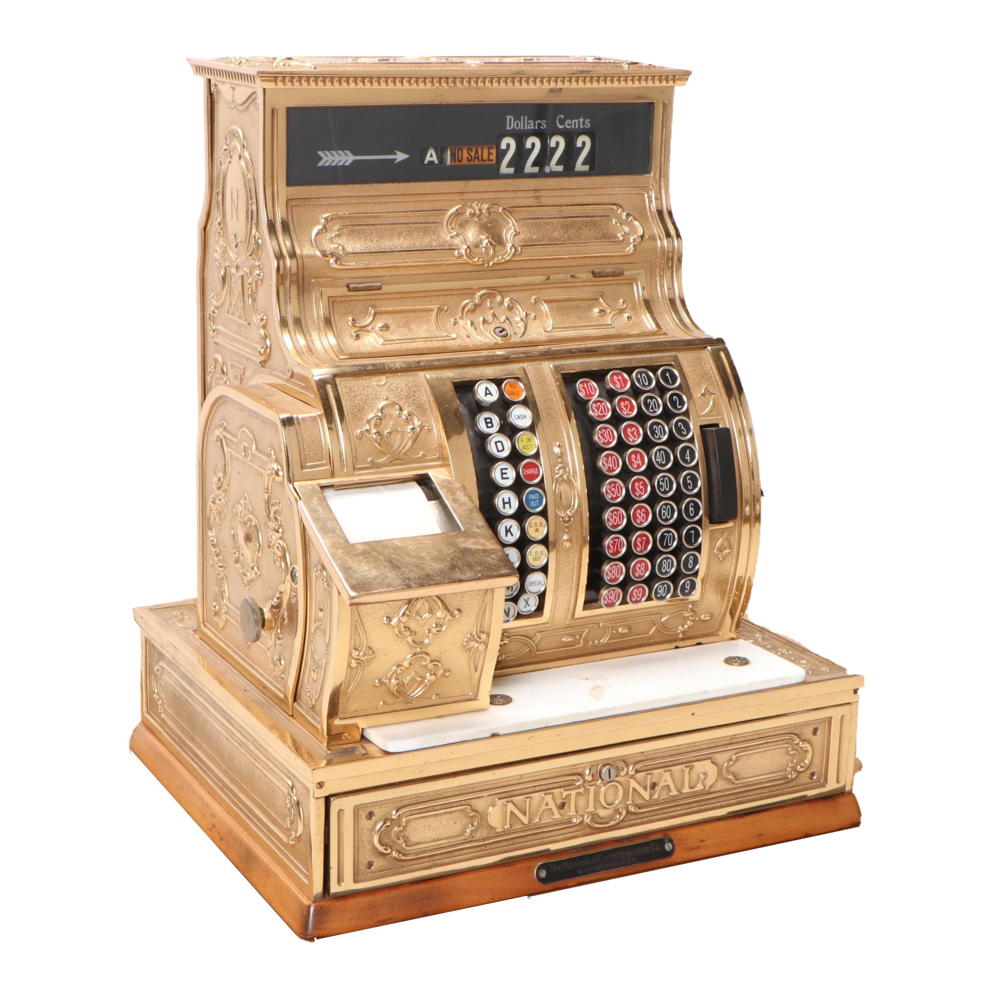 National Cash Register Company Model 1066-G Brass Cash Register