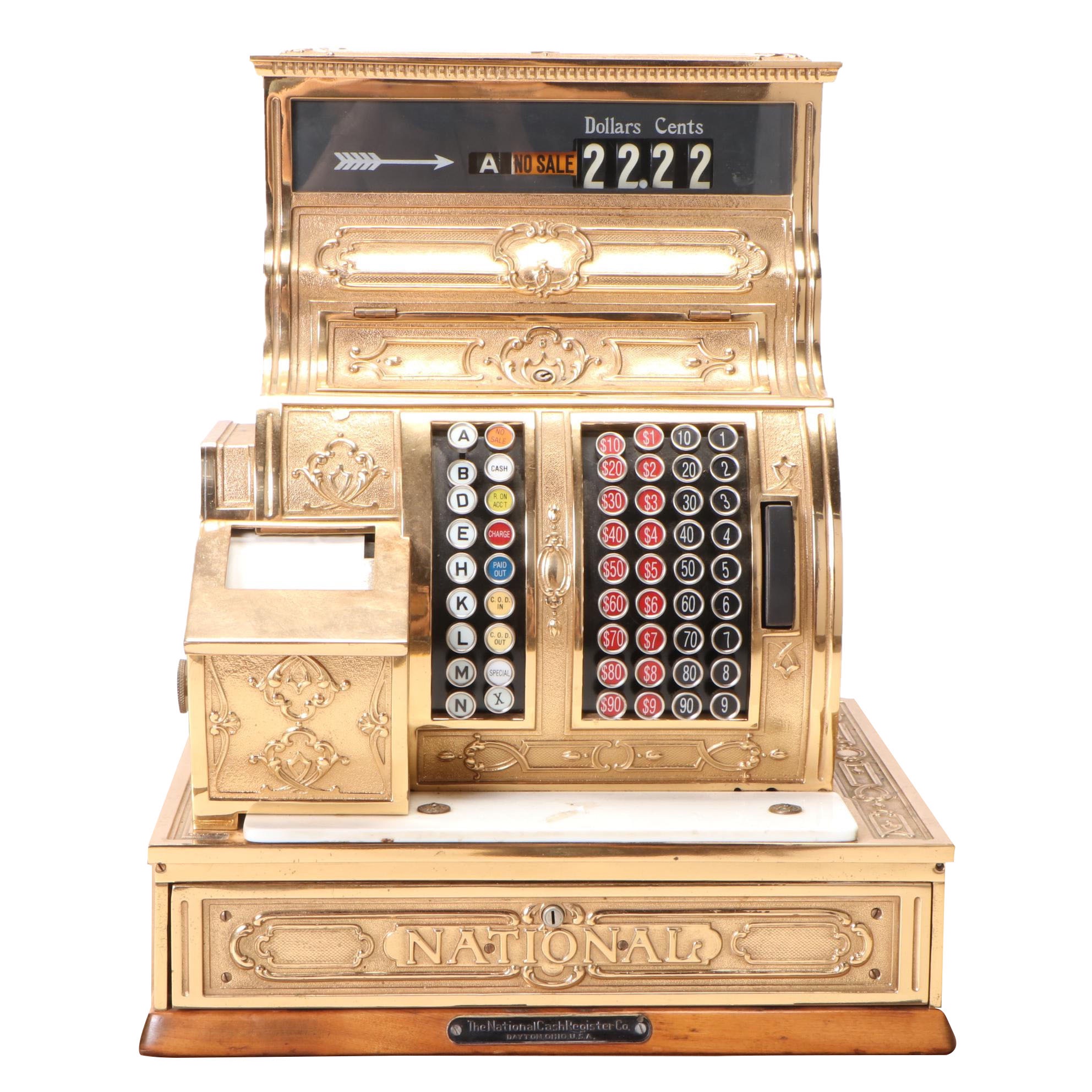 National Cash Register Company Model 1066-G Brass Cash Register