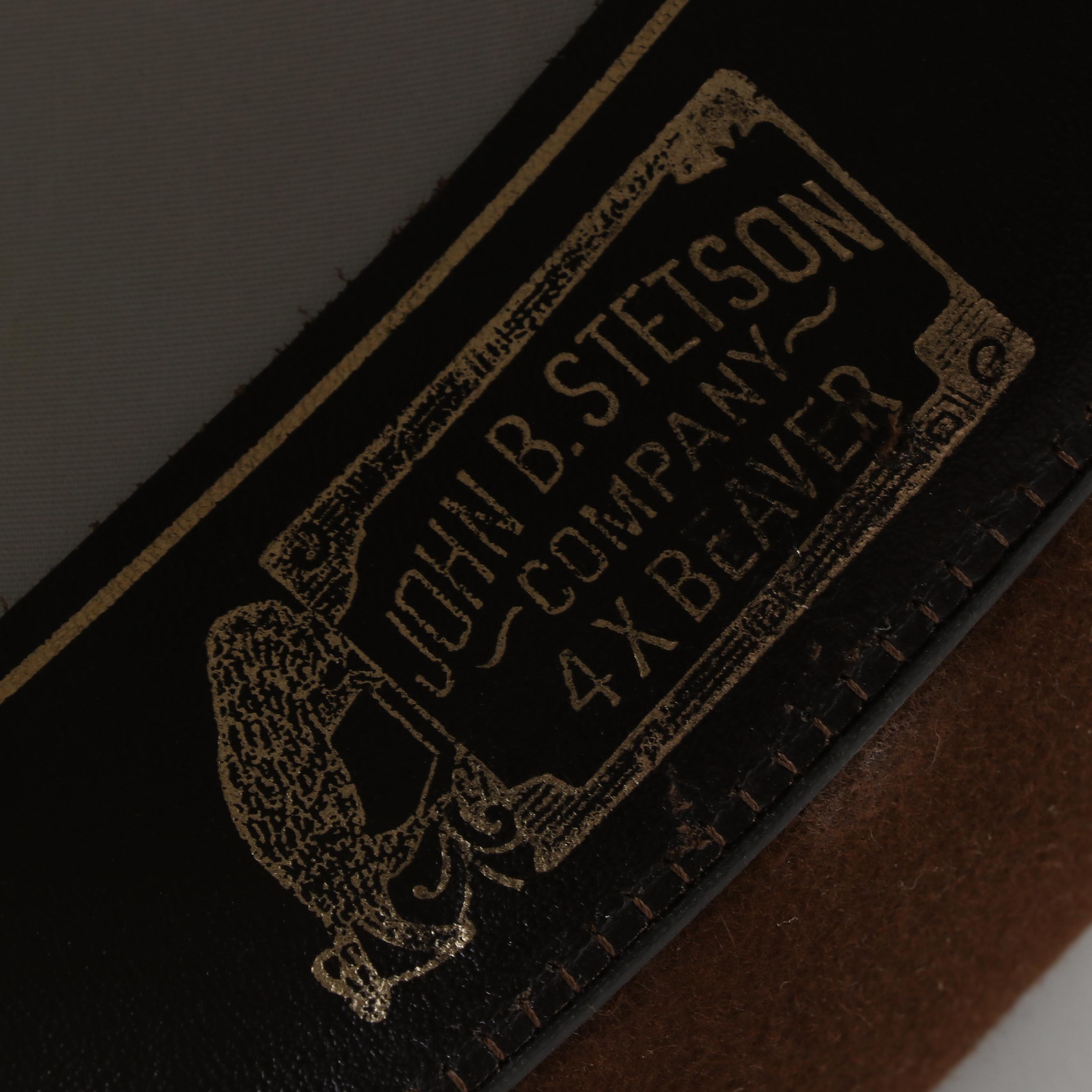 Stetson 4X Beaver Felt Cowboy Hat with Braided Leather Band and Feathers