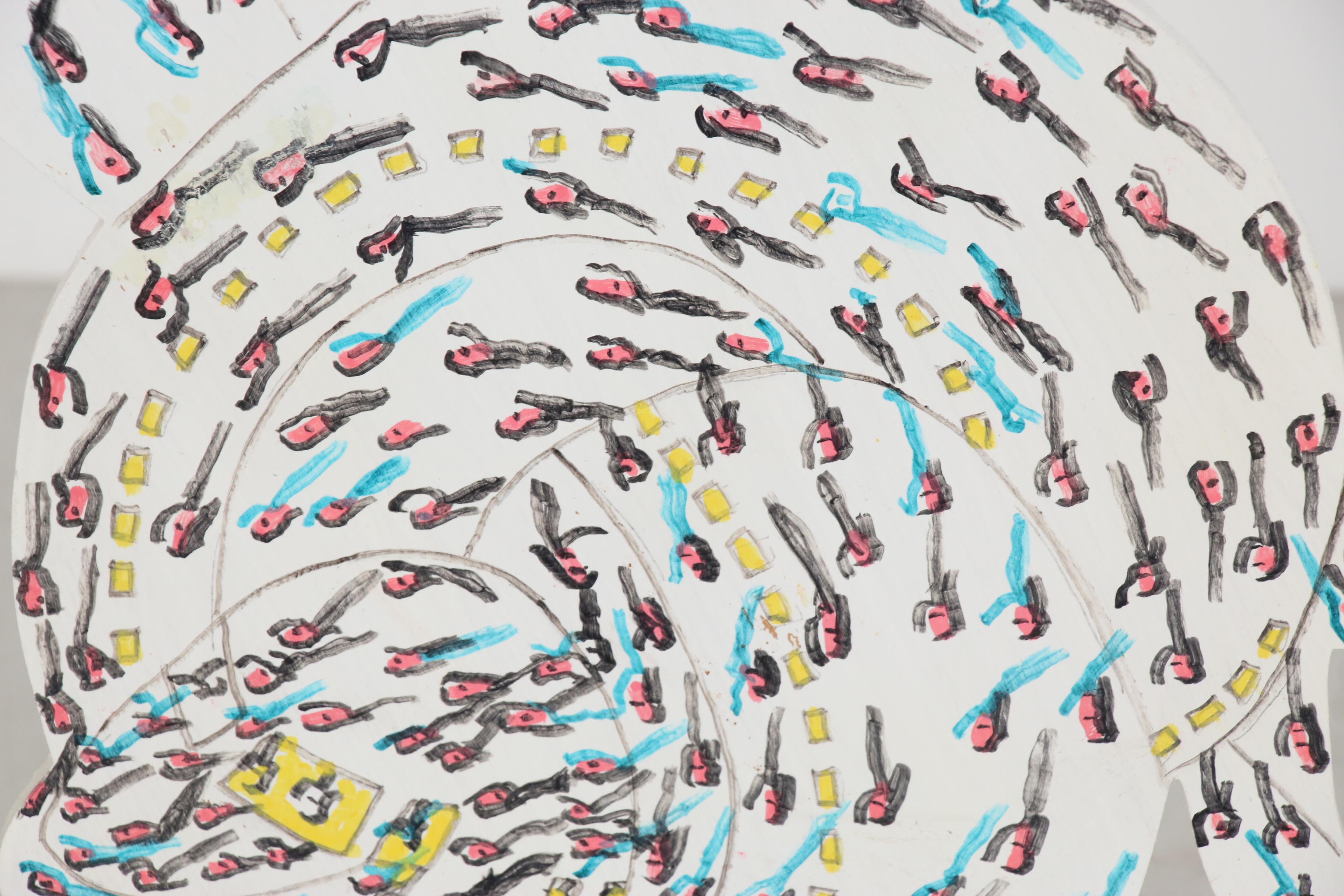 Howard Finster Folk Art Wooden Sculpture "From God-Man of Visions", 1999