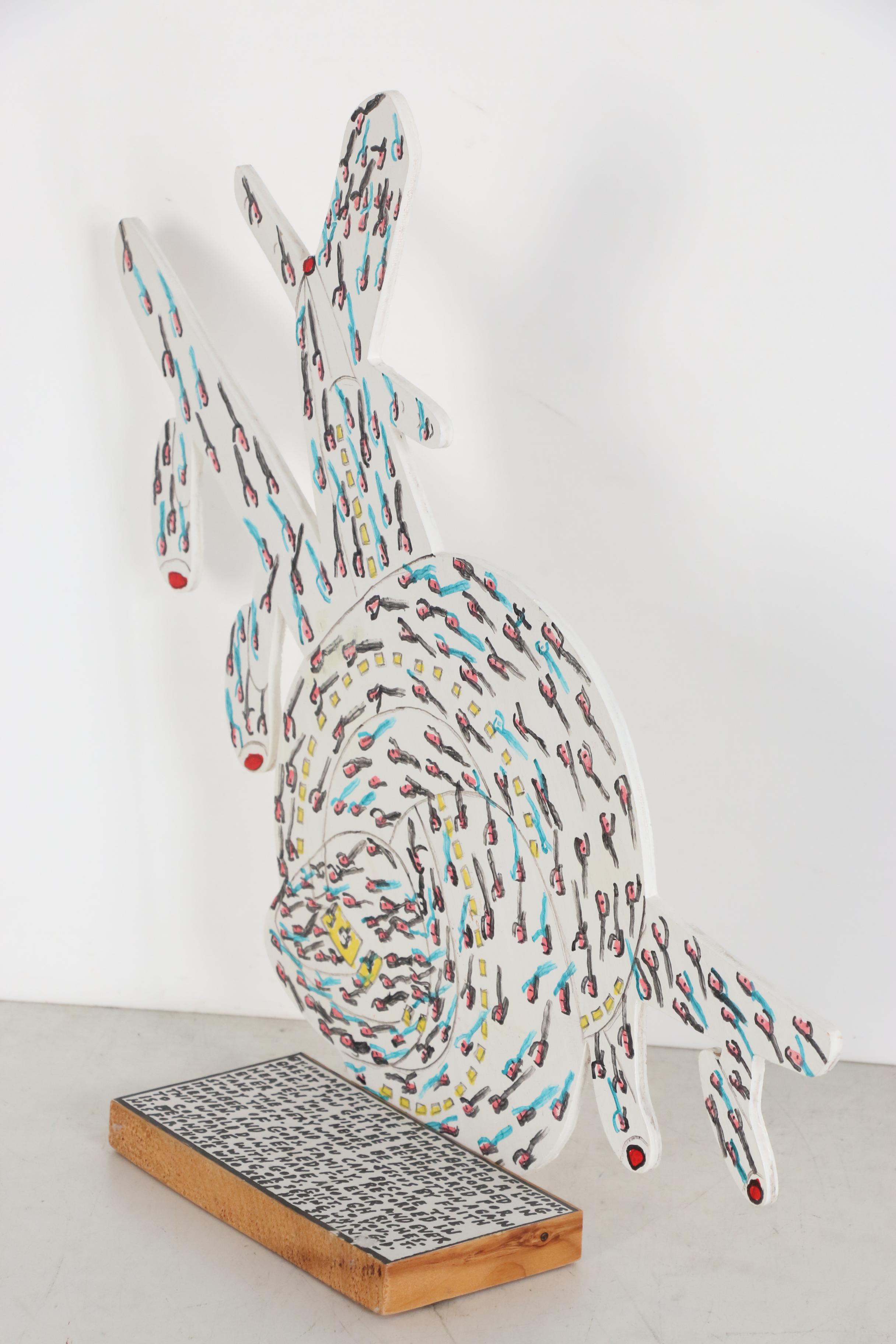 Howard Finster Folk Art Wooden Sculpture "From God-Man of Visions", 1999