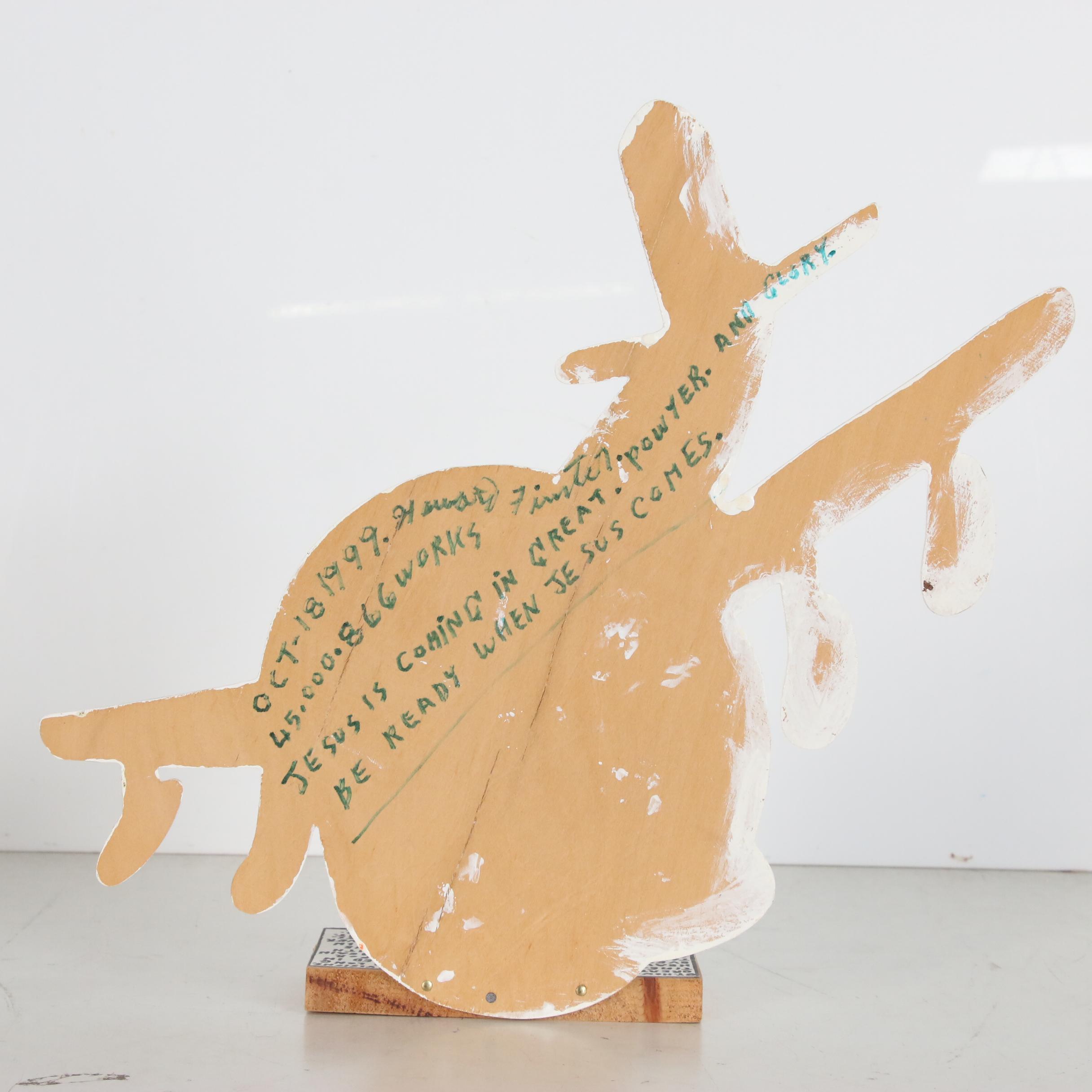 Howard Finster Folk Art Wooden Sculpture "From God-Man of Visions", 1999