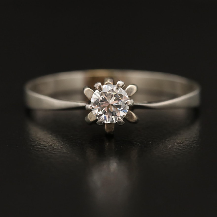 18K 0.35 CT Diamond Solitaire Ring