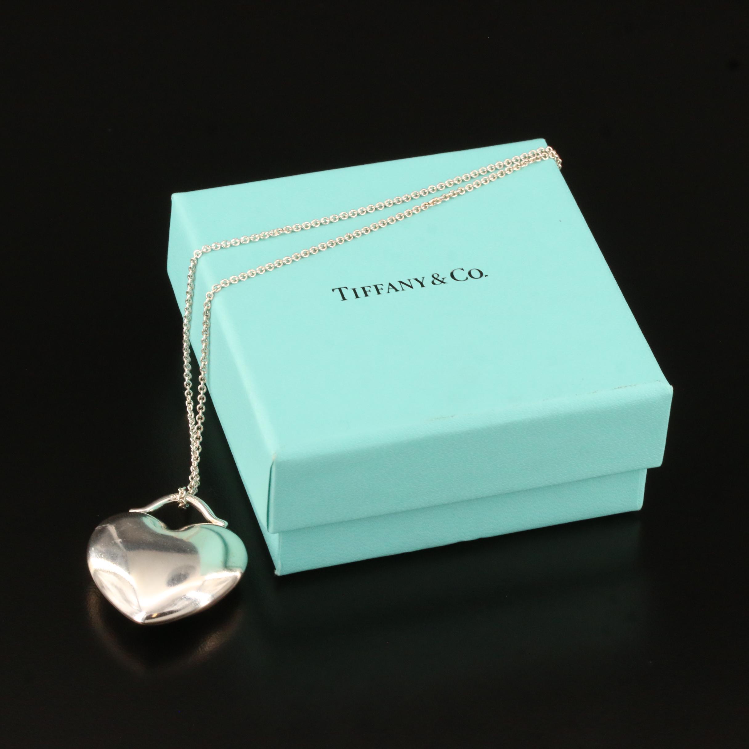 Tiffany & Co. Sterling Silver Puffy Heart Pendant Necklace