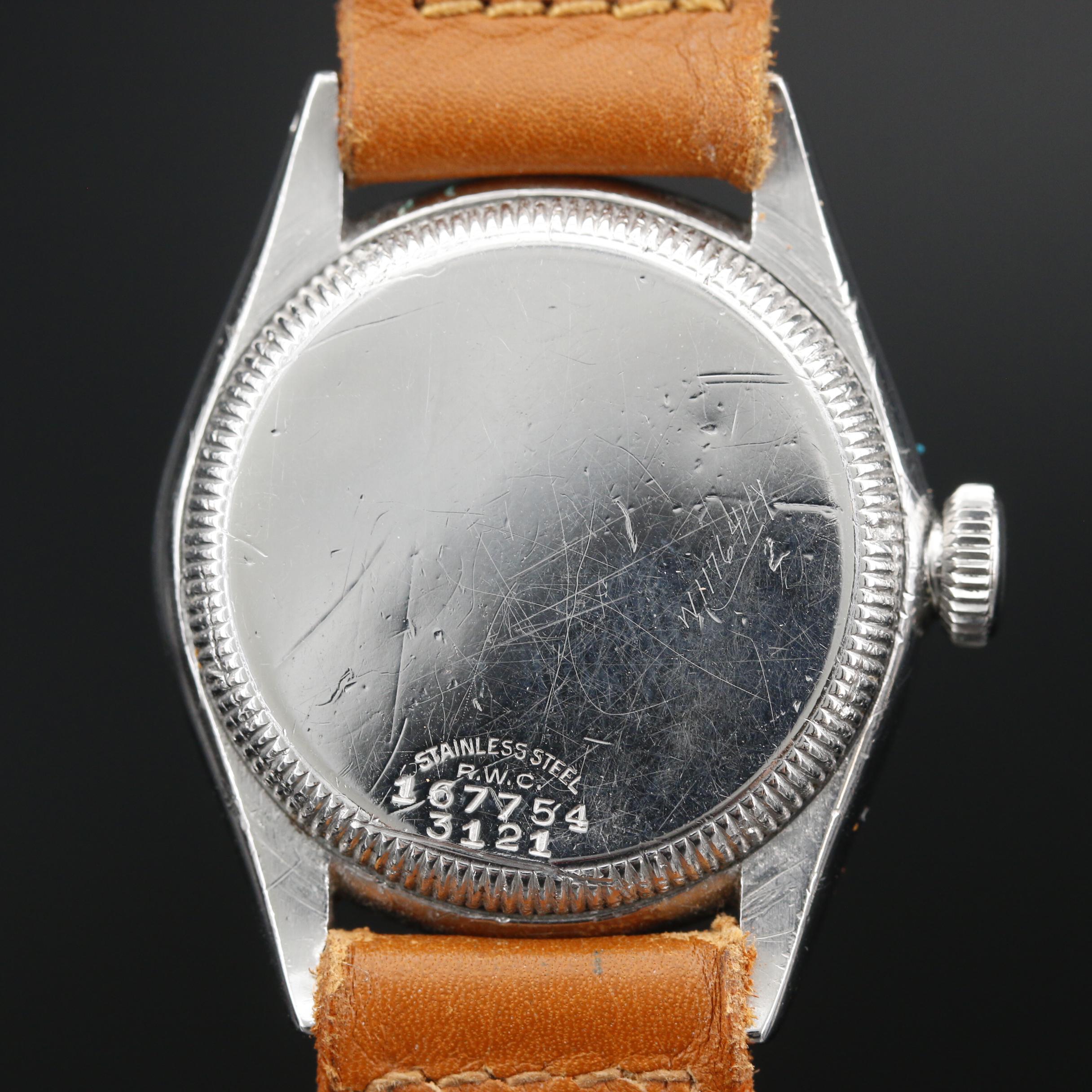 1942 Rolex Oyster Perpetual California Dial Stainless Steel Stem Wind Watch