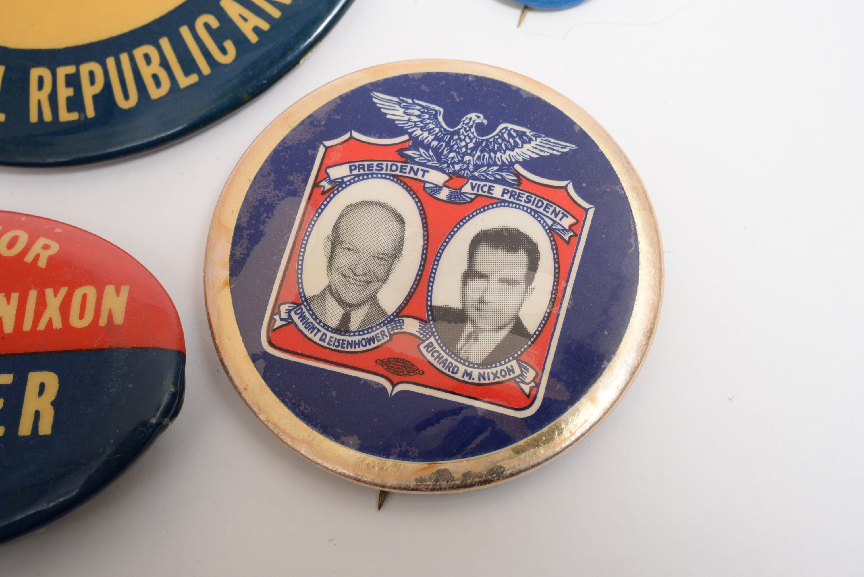 Eisenhower-Nixon Jugate Buttons and Other Campaign Pinbacks