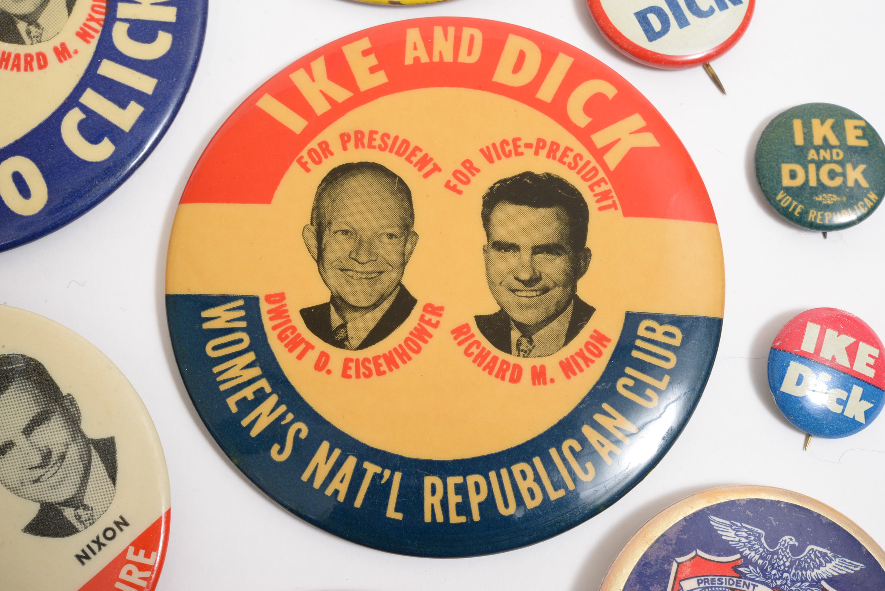 Eisenhower-Nixon Jugate Buttons and Other Campaign Pinbacks