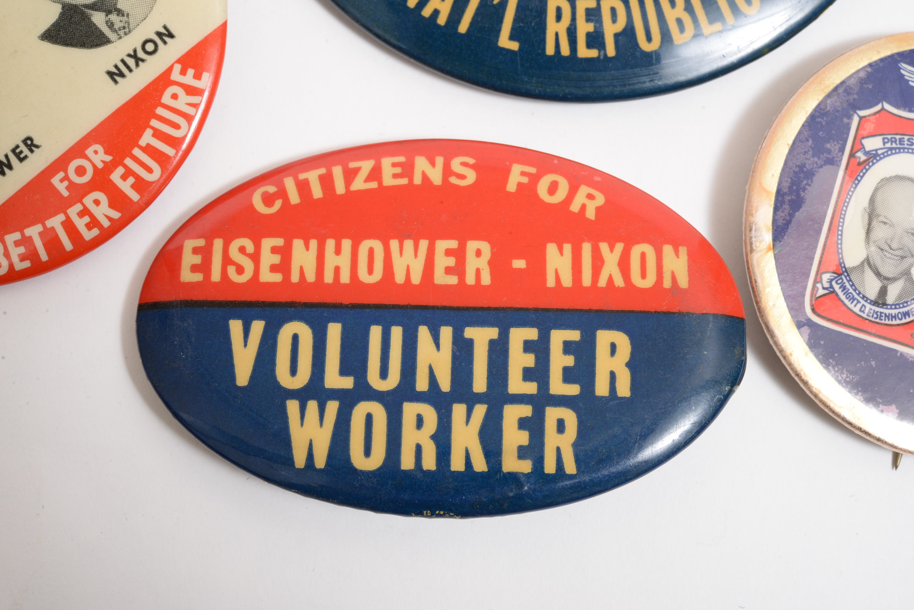Eisenhower-Nixon Jugate Buttons and Other Campaign Pinbacks